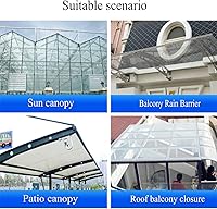 Vista 7 de IMPREC Hoja de techo transparente, ignífuga de policarbonato de 0.039 pulgadas, rollo de plástico, protección contra la lluvia y la nieve para techo