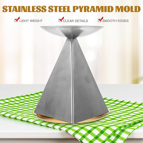 Miniatura 9 de UPKOCH Molde piramidal para carne de acero inoxidable, molde de pirámide, molde triangular para pasteles, forma de carne rellena, prensa de arroz,