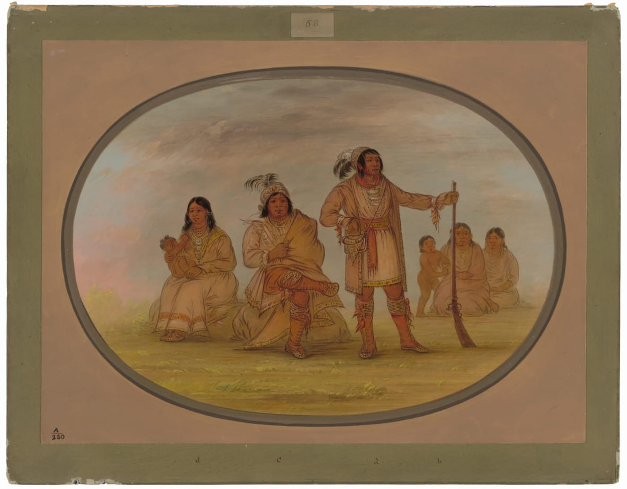 Serendipitp No Frame Vintage Wall Art Canvas Nordic Poster Canvas Print Picture Osceola And Four Seminolee Indians By George Catlin Wall Art Poster For Home Decor 60X90cm