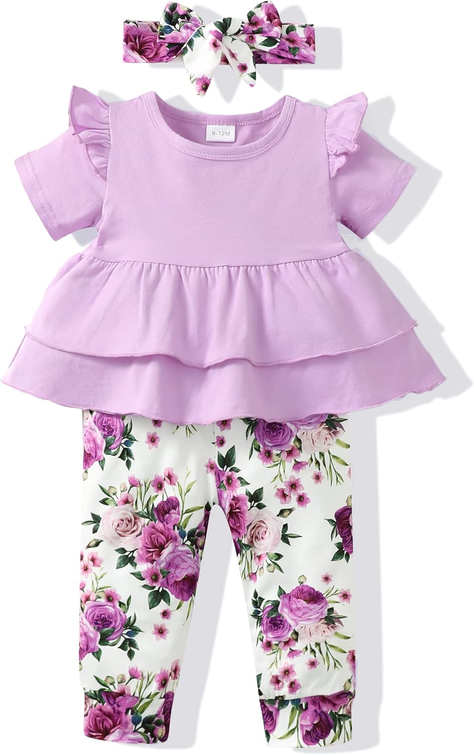 Baby Girl Clothes Outfit Toddler Infant Clothing Ruffle Top Pants Sets Gifts Outfits for Little Girls