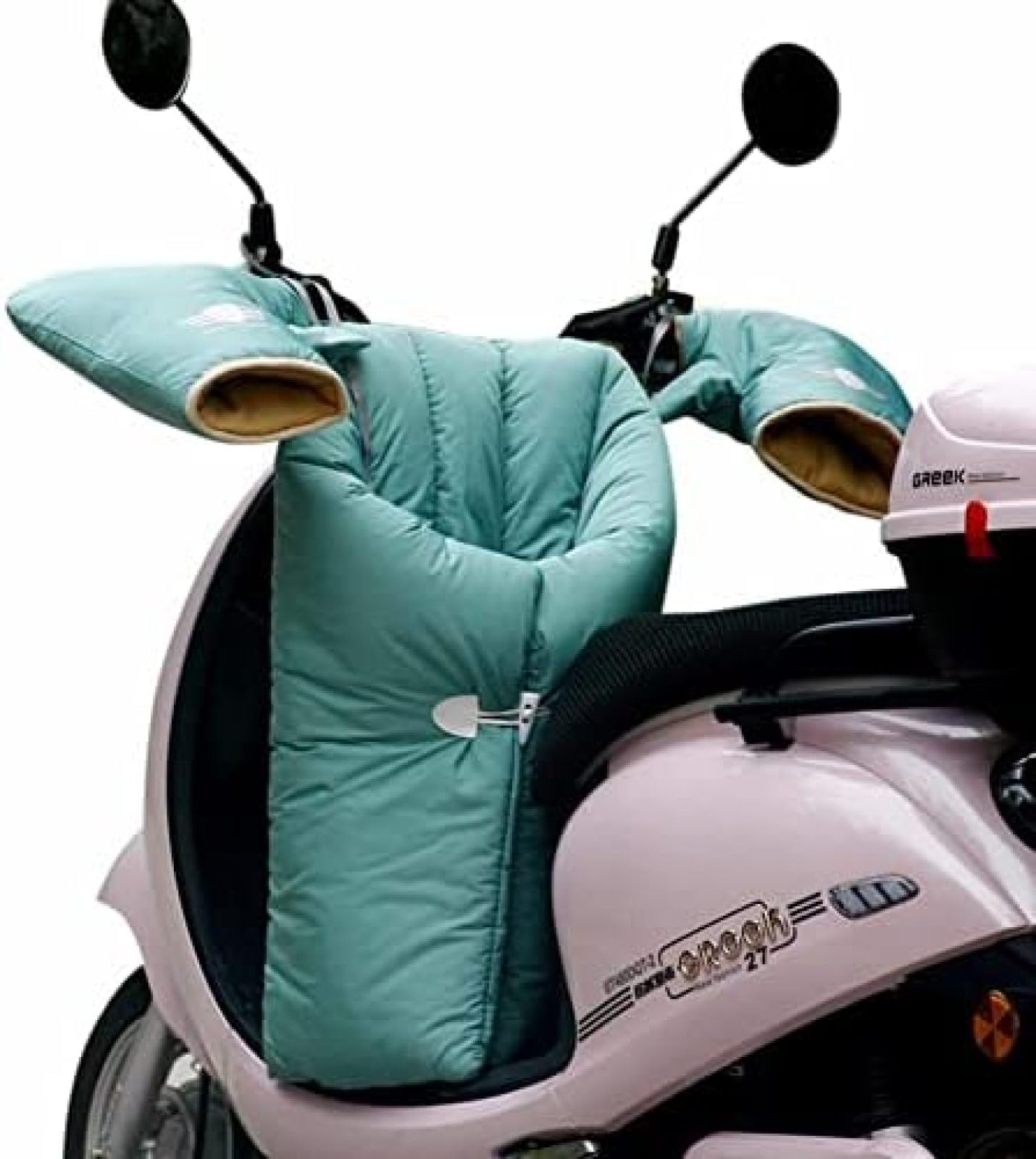 Ocieplany pokrowiec na nogę hulajnogi Fartuch Wiatroszczelny ochraniacz Koc motocyklowy z mufką na kierownicę, uniwersalna gruba przednia szyba przednia na zimno do motocykla, niebieska