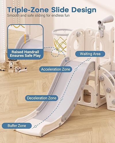Miniatura 3 de Babytronic Tobogán para niños pequeños, tobogán 6 en 1 para niños pequeños de 1 a 3 años, juego de escalador para interiores y exteriores, tobogán