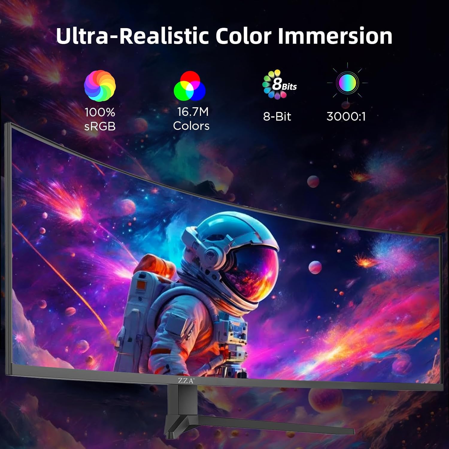 49 Inch Ultrawide Curved Gaming Monitor, Dual QHD 5120×1440 32:9, 165Hz 1ms, HDR, G-Sync & FreeSync Compatible, 1500R VA Display, Low Blue Light, HDMI & DP, Height Adjustable, VESA Mountable