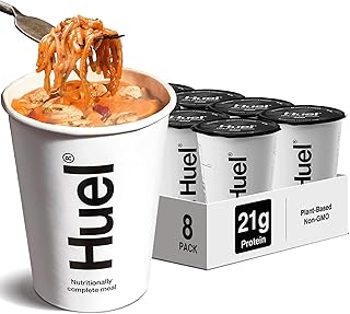 Huel Hot & Savoury Pots – Spicy Chick’n Noodles (8 Portionen), Vegane Protein-Mahlzeit mit 26 Vitaminen & Mineralstoffen, Gesunde Fertiggerichte, High Protein Instant Nudeln