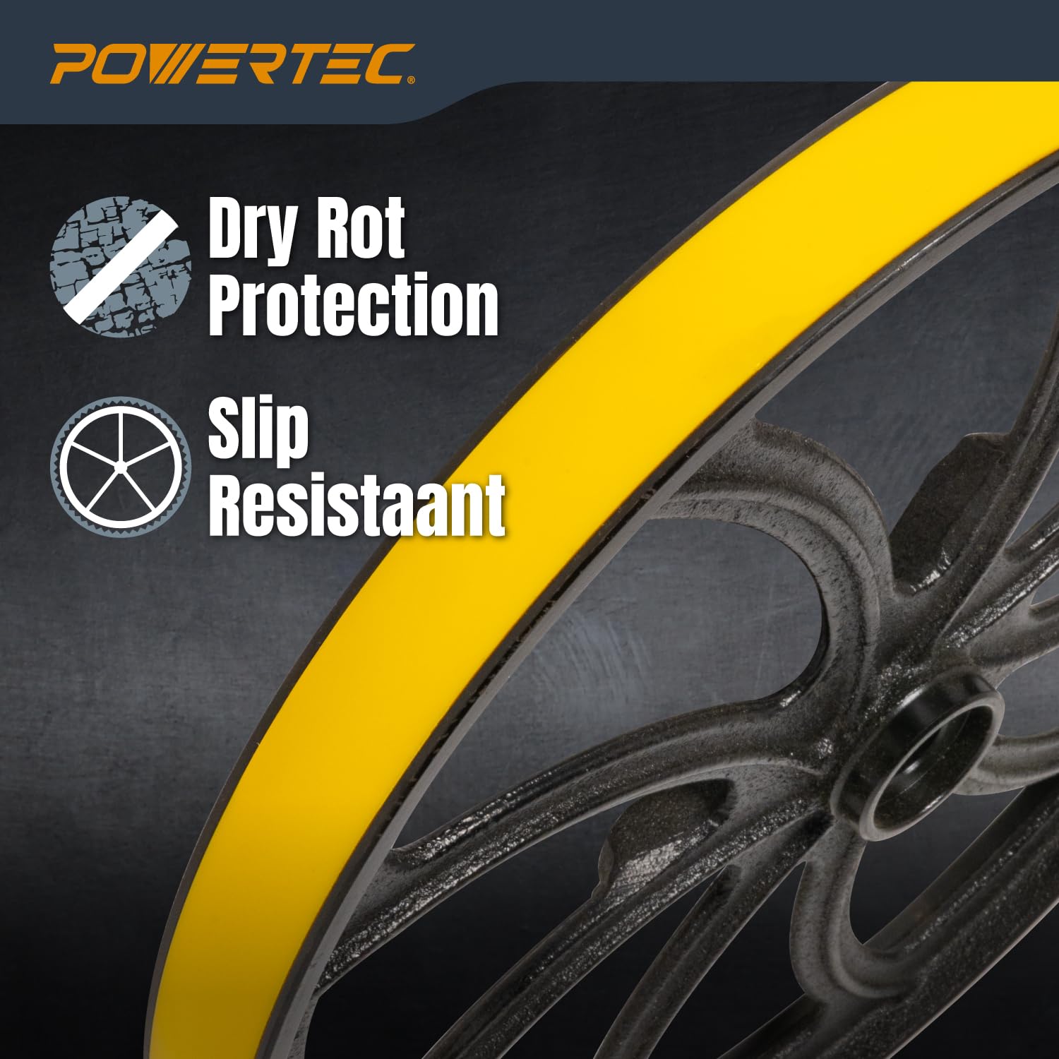 POWERTEC Bandsaw Tires - 2 Pack for Grizzly, Jet -5