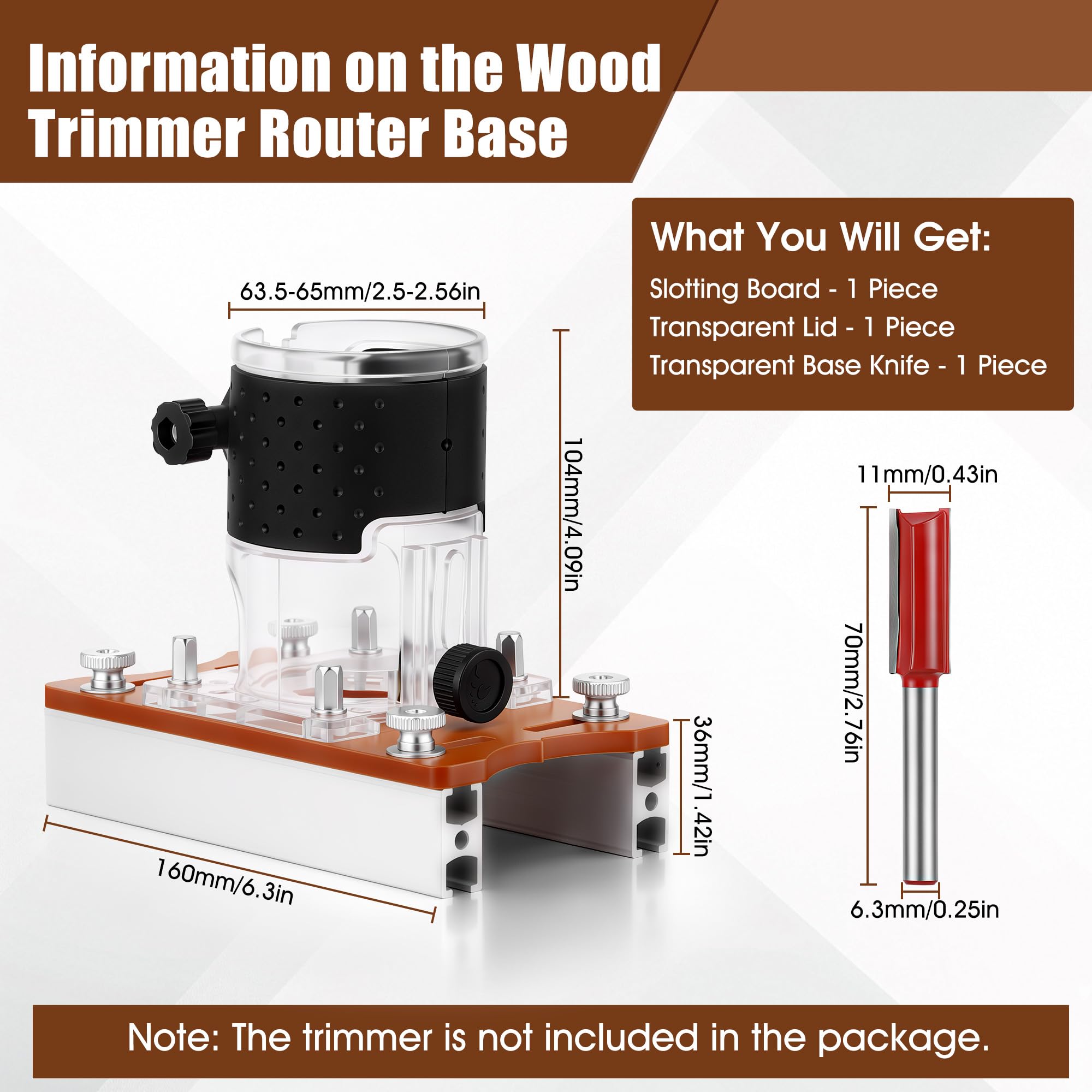Wood Trimmer Router Base - Precision & Durability -2