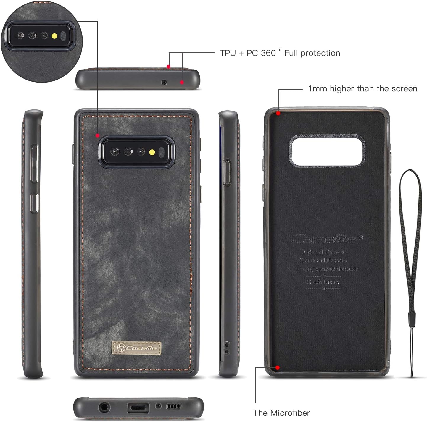 70% Off Discount XRPow Galaxy S10 Plus Case Wallet, S10+ Detachable Slim Cover, Premium Leather Folio Magnetic Wallet Protection Card Slot Holder Removable Back Shell Carrying Cover for Samsung Galaxy S10 Plus Black