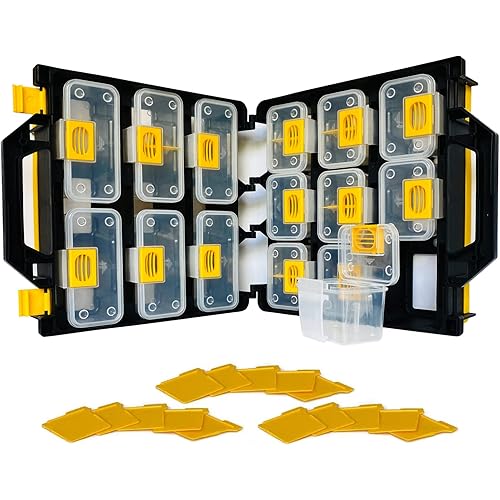 EnnovaTools Hardware Tackle Box storage with Patented Removable Compartment Organizer and Reversible Carrying Case for Screws, Nuts and Bolts, WVE9420