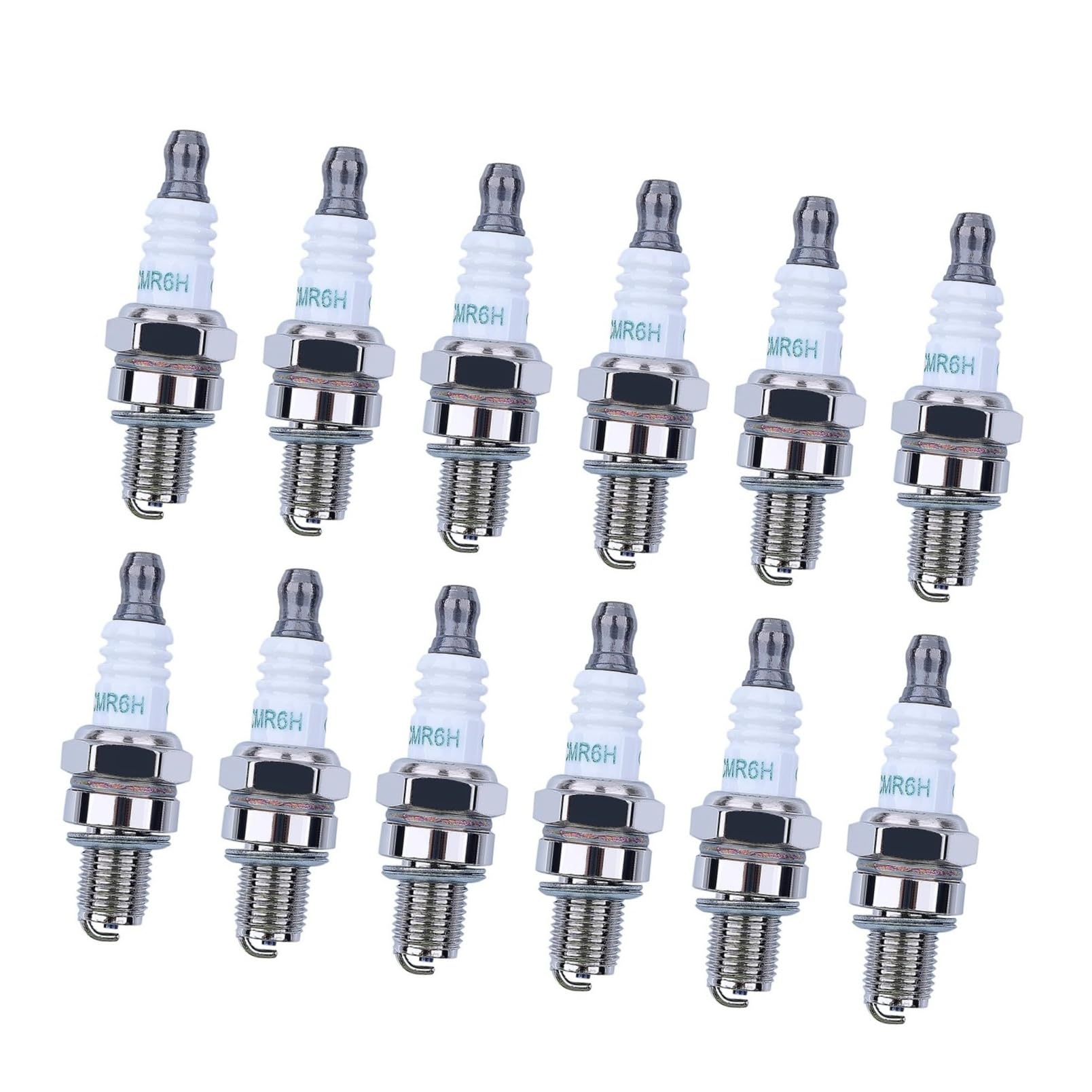 Lot de 12 pièces de rechange de bougies d'allumage CMR6H pour moteurs thermiques 3365