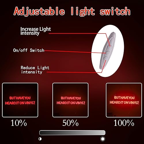 Miniatura 4 de Letrero de neón LED de música retro para decoración de pared, letras rojas de vinilo para decoración de sala de música, grabación de sala de estar,