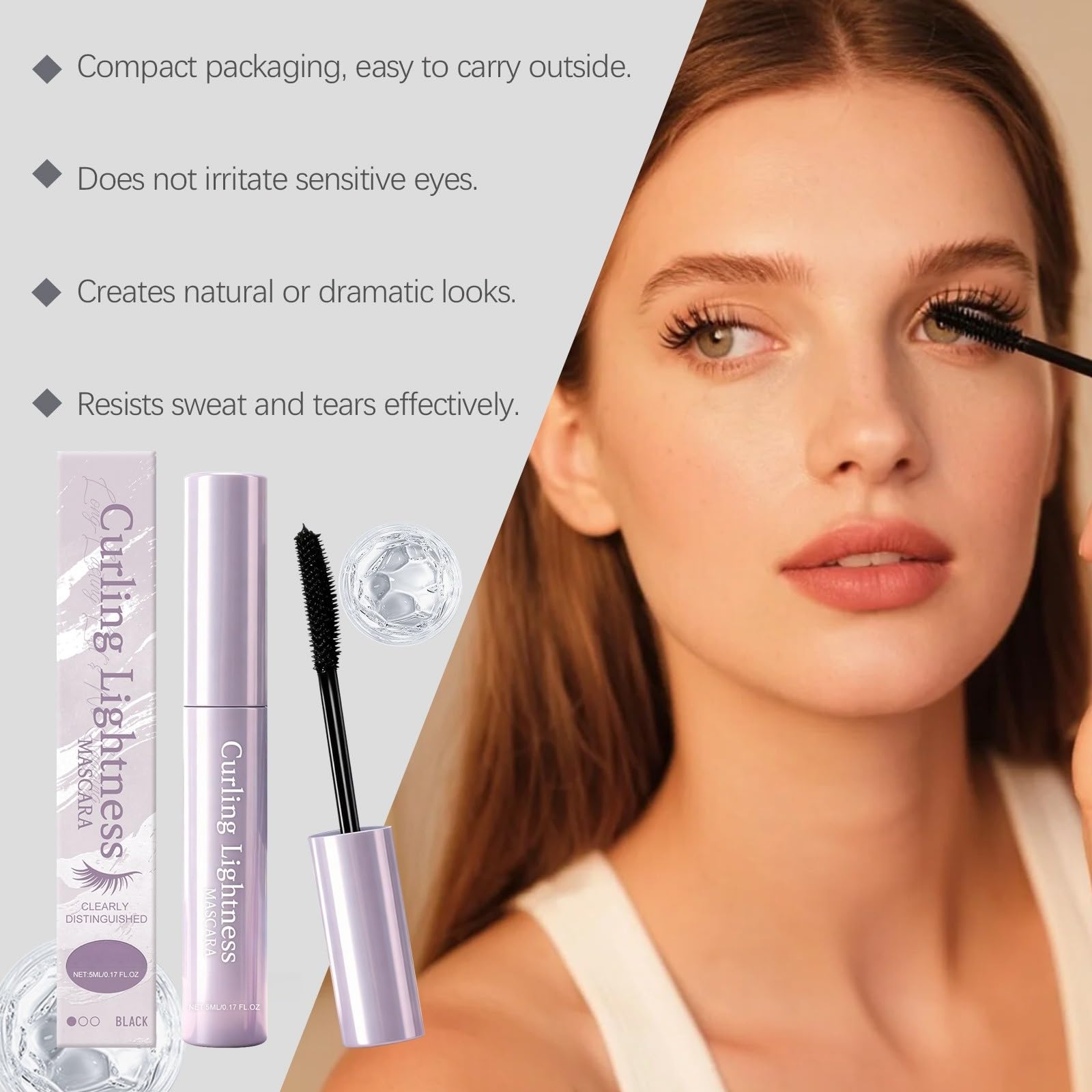 mascara waterproof Allonge épaissit et recourbe les cils