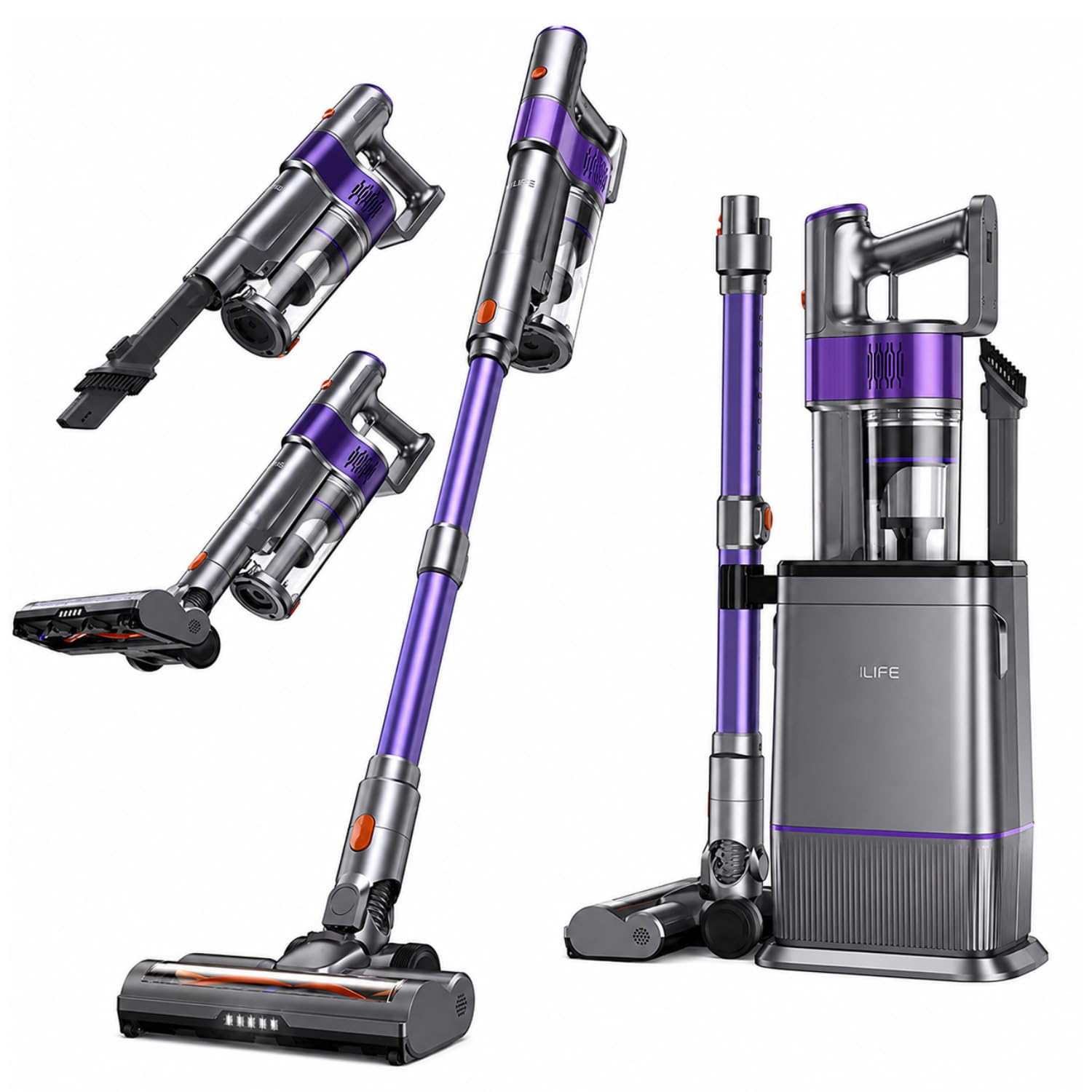 ILIFE S90 Pro Handheld Vacuum Cleaner with Auto-Empty Station, 35kPa Strong Suction, 3-in-1 Storage Dock, Multi-Surface Cleaning, Multiple Attachments, 6-Layer HEPA Filtration, Lightweight Design-image-42