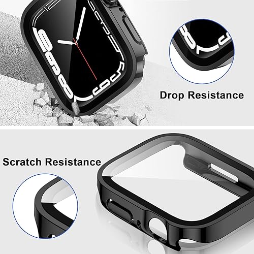 Miniatura 5 de Anlinser Paquete de 2 fundas compatibles con Apple Watch de 1.575 pulgadas SESeries 654 con protector de pantalla de vidrio templado, funda delgada