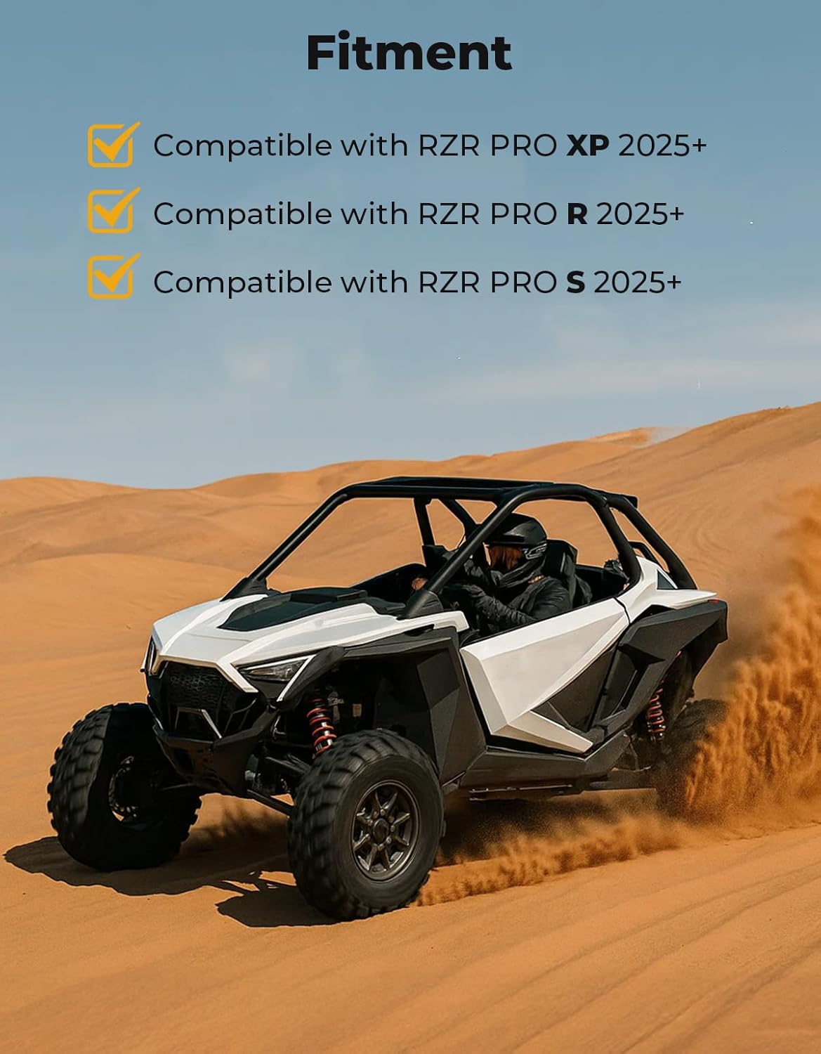 KEMIMOTO 6 QT Front Door Bags with Knee Pads Compatible with 2025 Polaris RZR PRO XP/R/4 and RZR PRO S/4, Front Door Storage Bags Replacement for 2890387