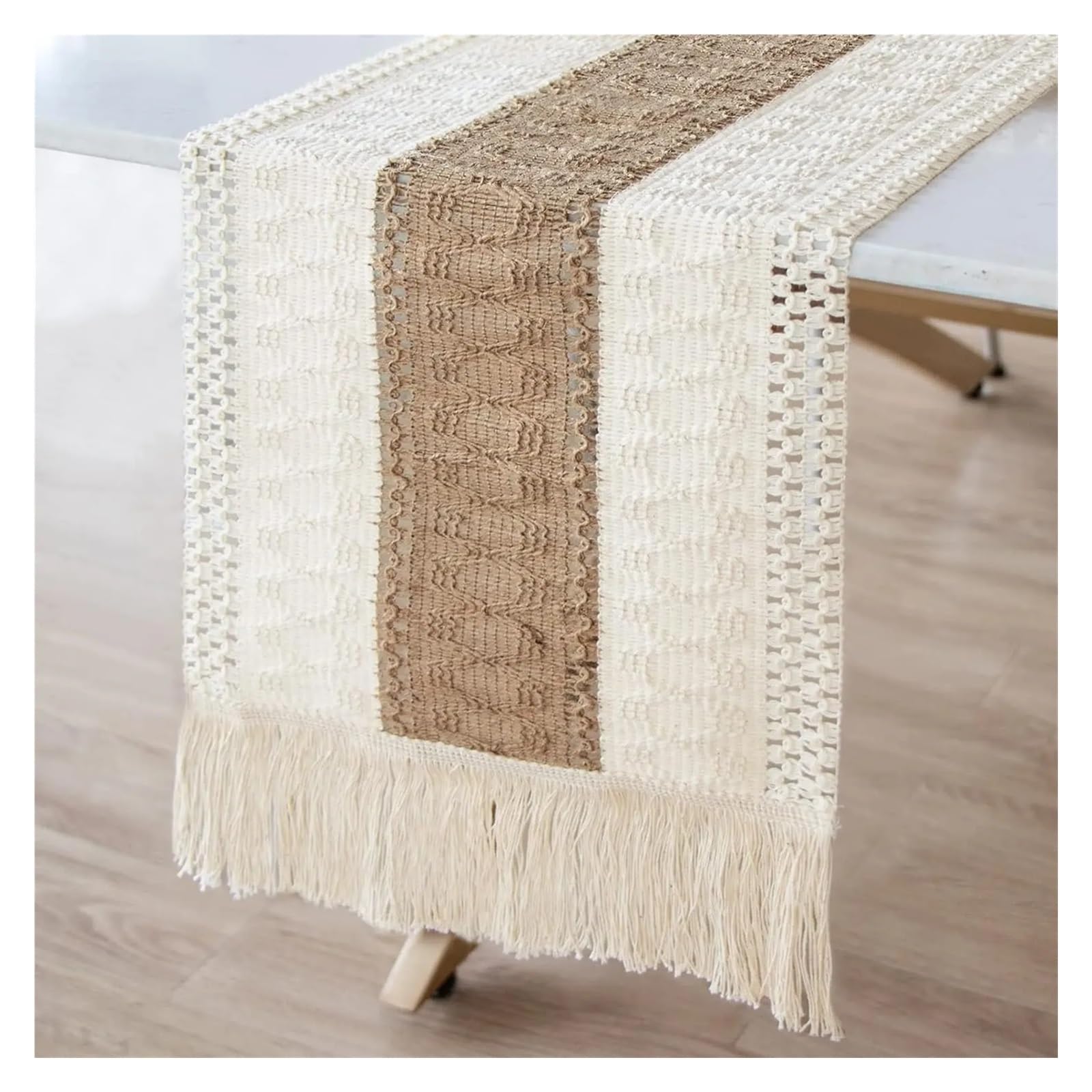Table Runner Table Runner Natural Burlap Modern Farmhouse Decor Rustic Woven Cotton Crochet Lace For Tabletop Decoration(30*160cm)