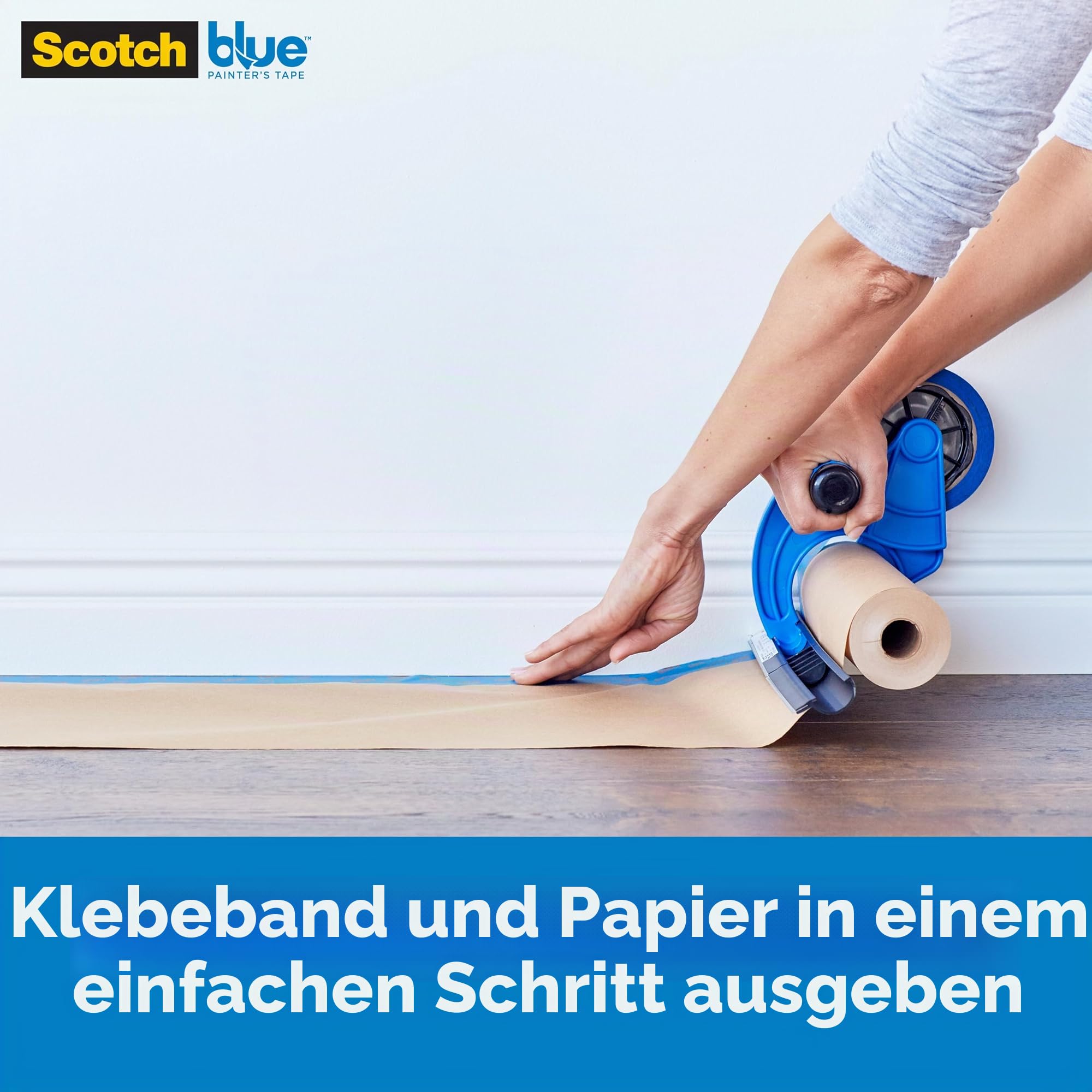 ScotchBlue Abdeckband- und Papierabroller, 1 Handabdeckgerät – geeignet für Maler- und Dekorationsarbeiten