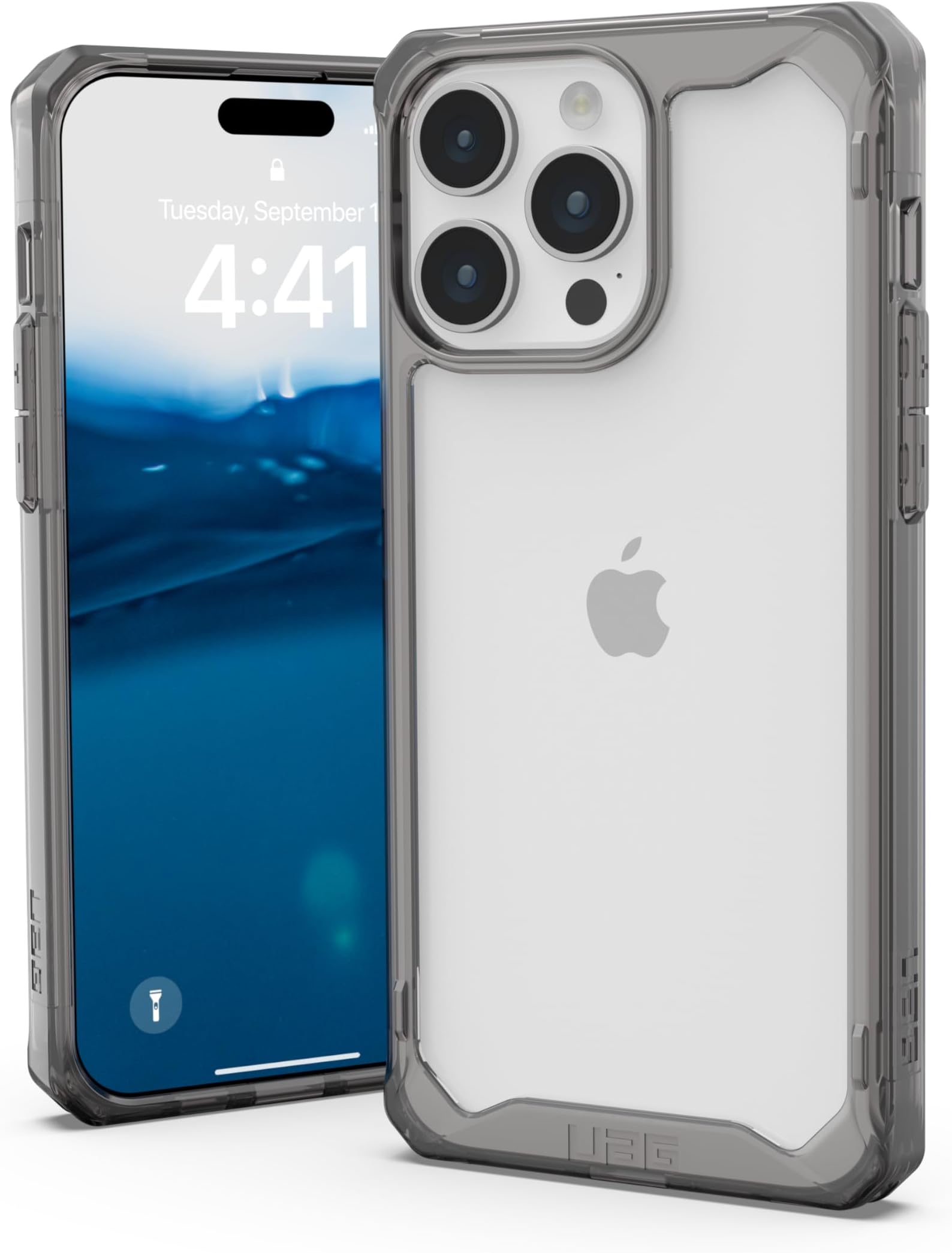 URBAN ARMOR GEAR UAG - Custodia compatibile con iPhone 15 Plus da 6,7 pollici, con magnete integrato, compatibile con ricarica MagSafe, robusta, anti-ingiallimento, trasparente, a prova di goccia