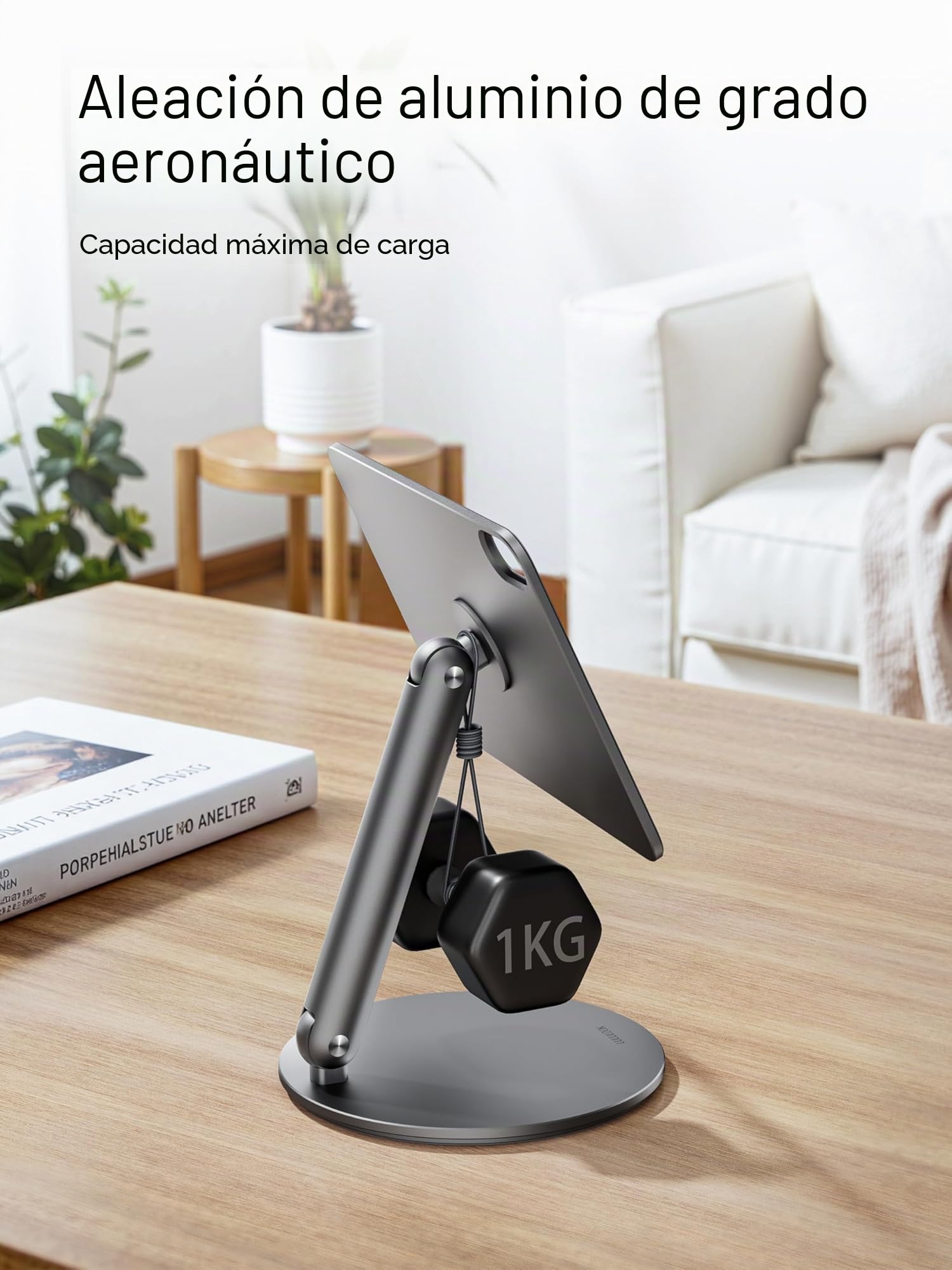 LULULOOK Soporte magnético para iPad mini 7 con base giratoria de 360°, soporte plegable de aluminio para Mini 6, soporte de escritorio para tablet para Apple iPad mini (A17 Pro) 2024/6 (8.3" 2021