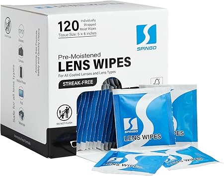 120 Count Lens Wipes for Eyeglasses, Eye Glasses Cleaner Wipes for Phone | Streak-Free & Scratch-Free Pre-moistened Lens Cleaning Wipes, Individually Wrapped Glasses Wipes for Sunglass & Touchscreens.