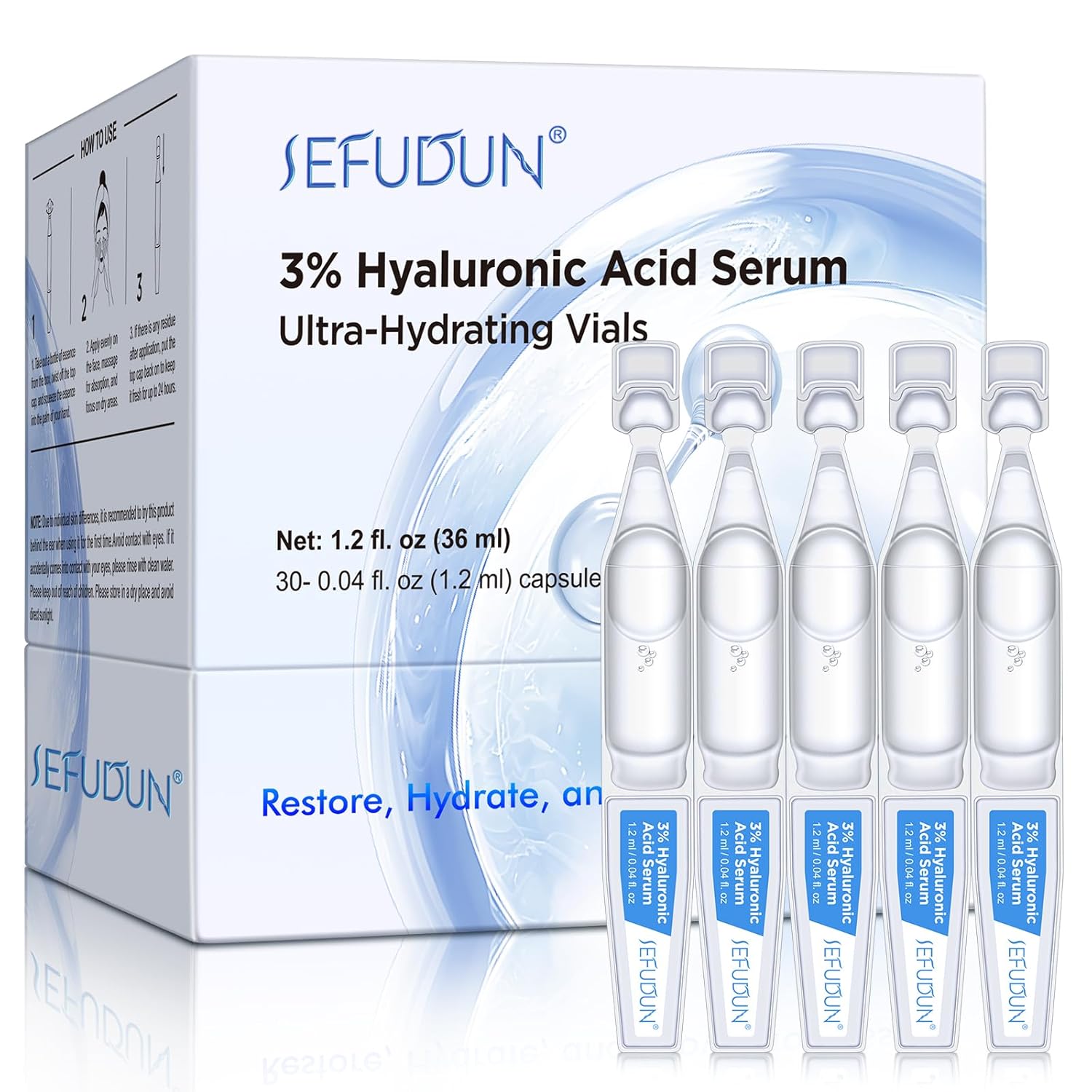 3% Pure Hyaluronic Acid Face Serum, Ultra-Hydrating...