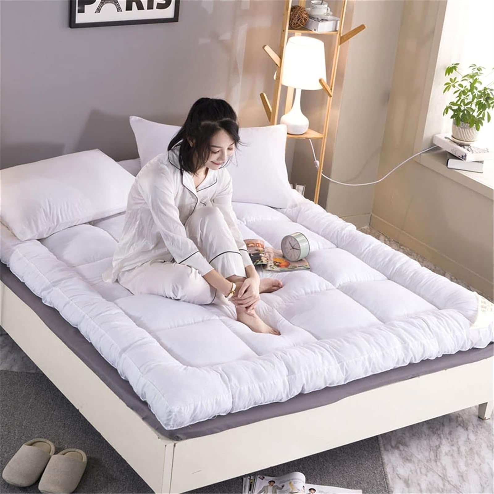 Colchón de futón de Suelo de Terciopelo de plumón, tamaño Completo King Queen, colchón de Suelo japonés, colchón de Tatami for Cama de Invitados, colchón for Dormir for Dormitorio de Estudiantes (Col
