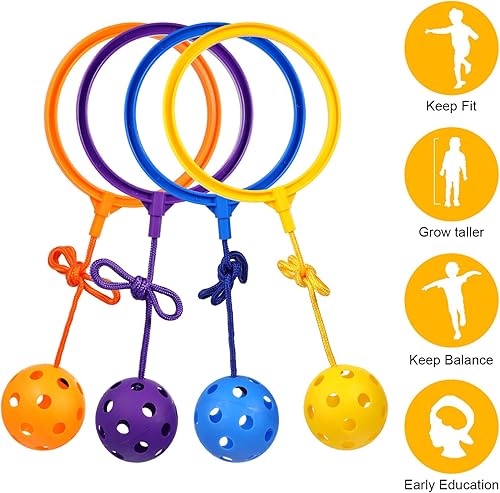 Miniatura 6 de Kisangel 4 piezas de cuerda de salto de tobillo para niños, anillo de salto de bola de salto de tobillo para niños, juego de fitness