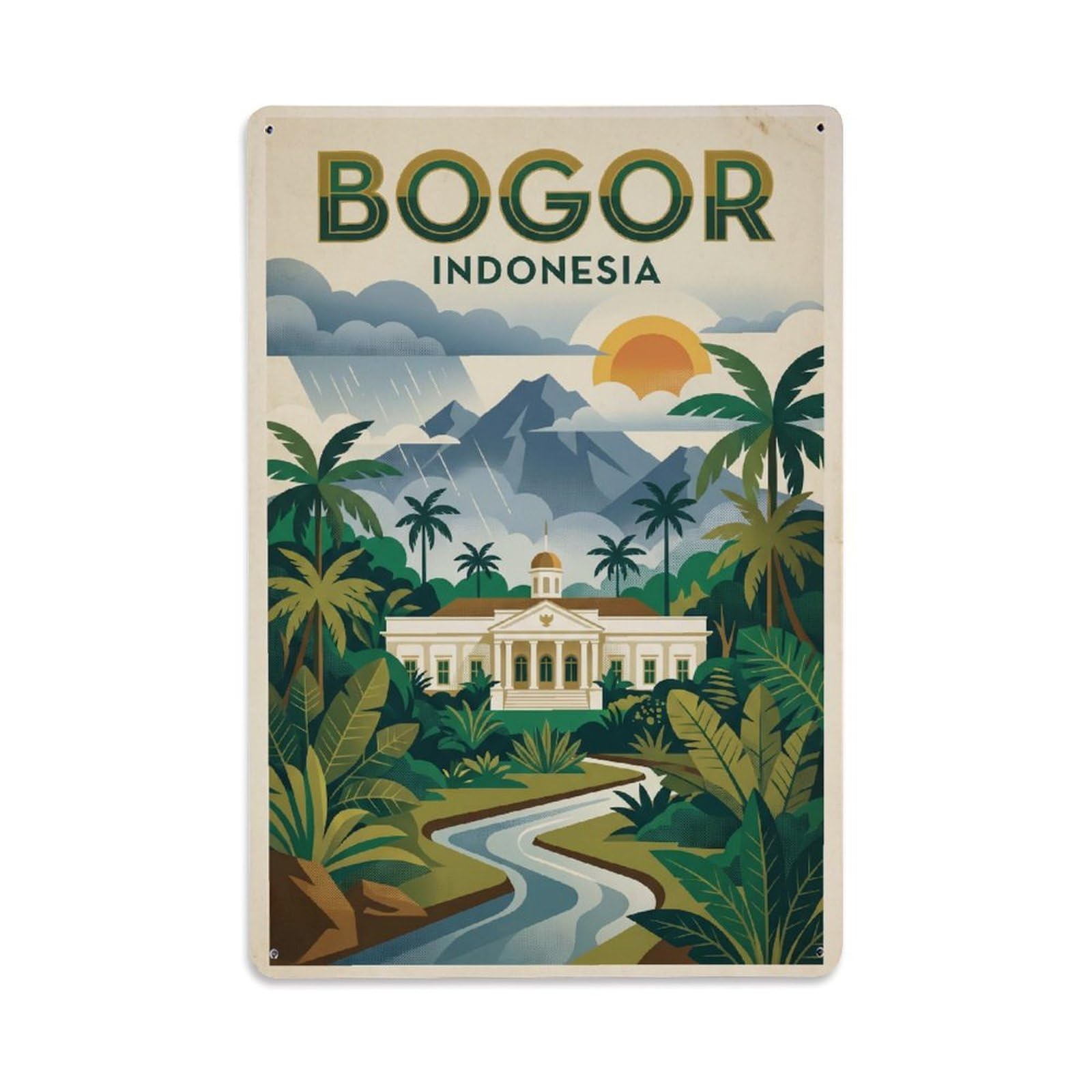 Metal Tin Sign Retro Indonesia Bogor Travel