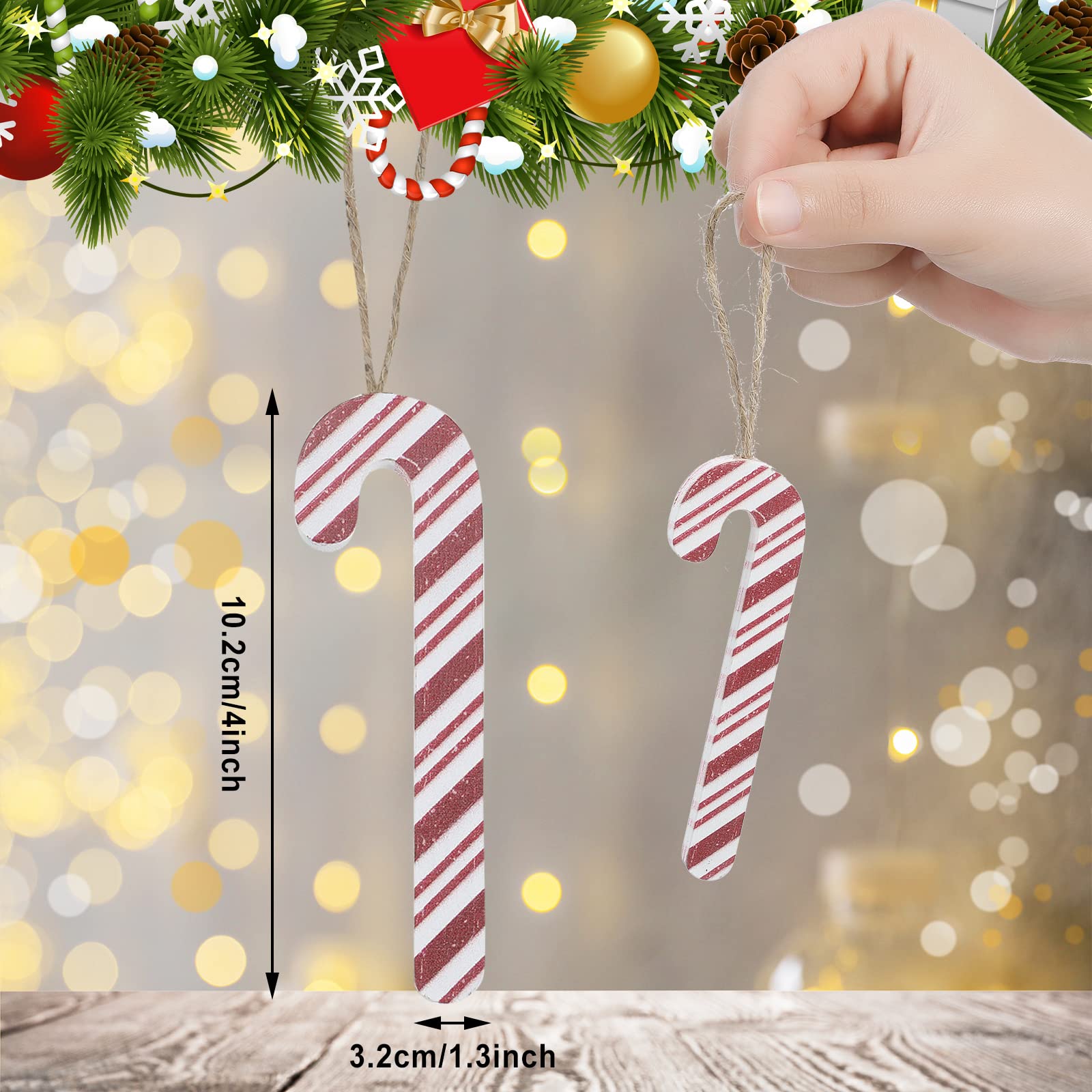 クリスマスオーナメント キャンディケイン 木製 Amazon.co.jp: 木製彫刻キャンディケイン 素朴なクリスマス