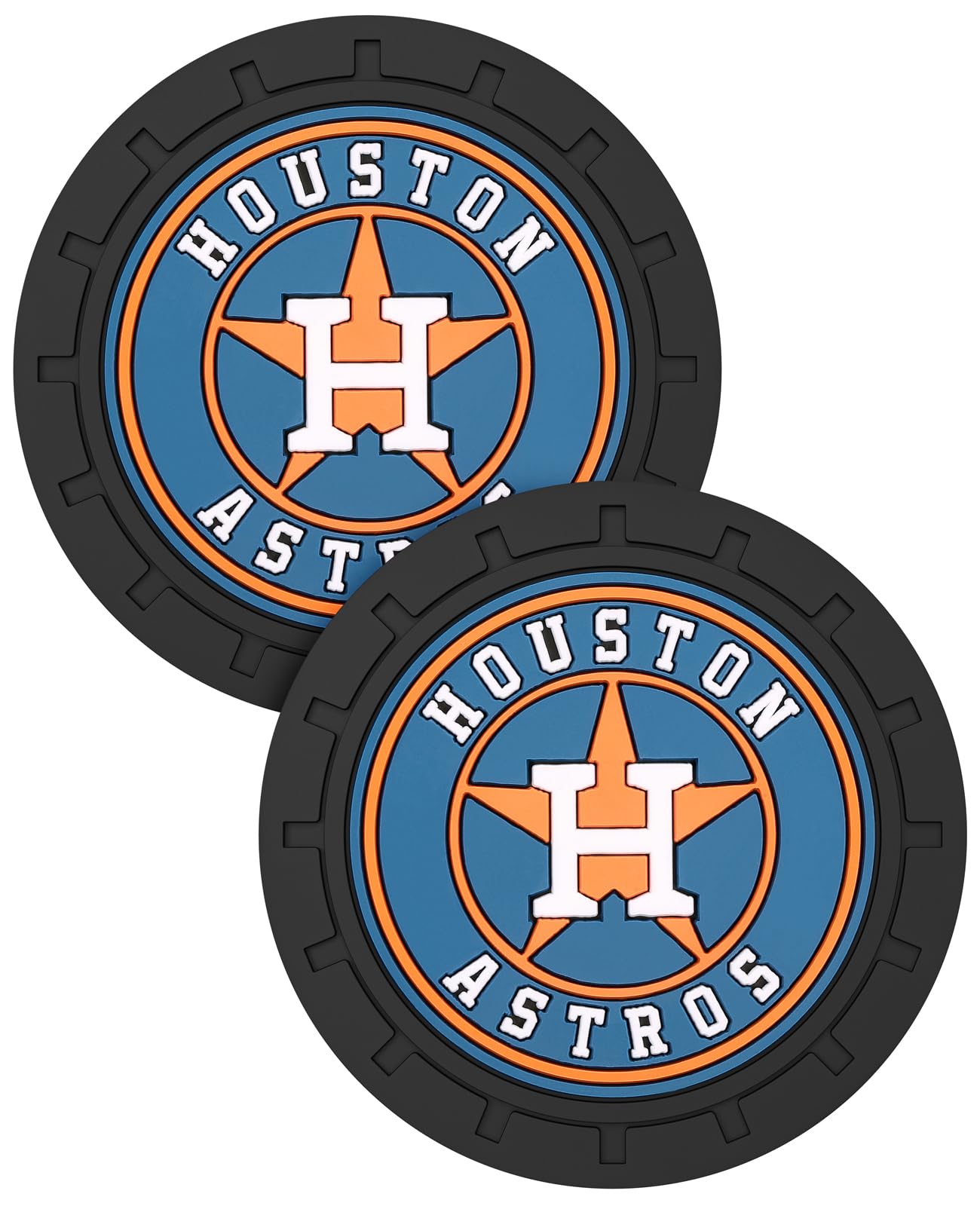 Astros Car Cup Holder Coasters for Baseball Fans,Huston Astros Car Coasters for Car Cup Holder,Baseball Stuffs Huston Astros Car Cup Holder Insert,Souvenir/for Baseball Fans,Car Cup Mat,2.75''