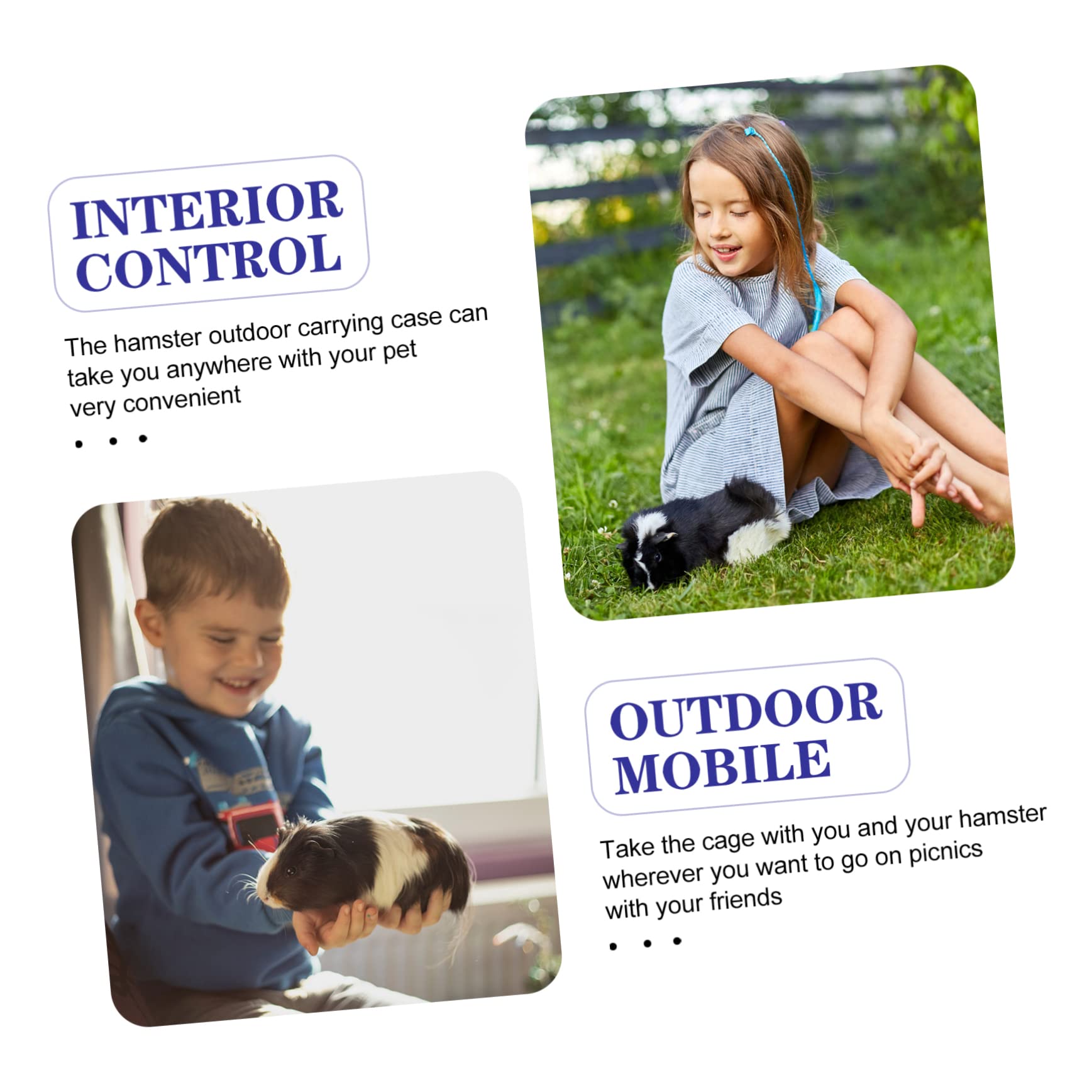 HAPINARY Design Hamster Cage Ventilation Comfortable and Secure Portable Travel Carrier for Small Pets