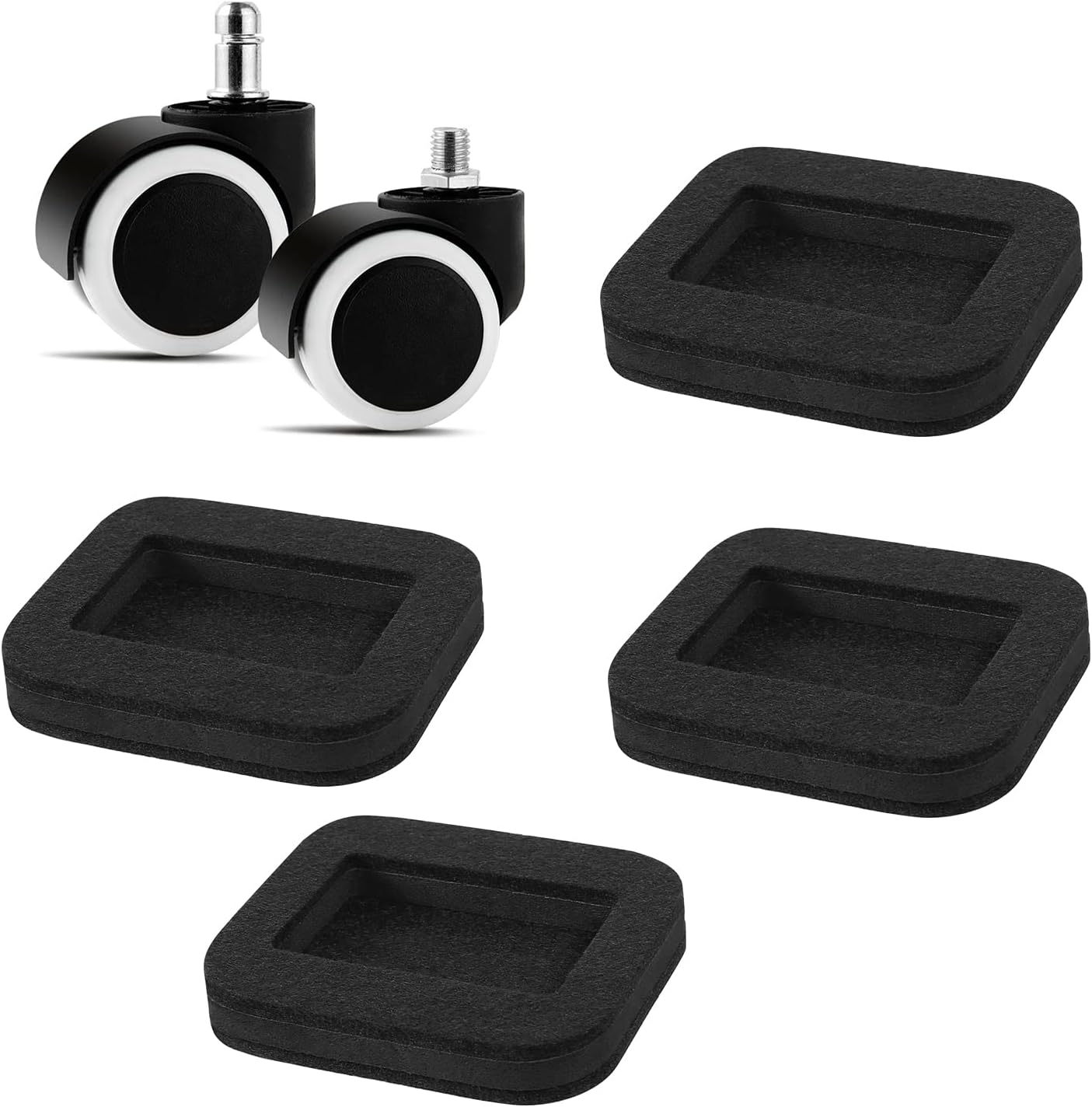 Ezprotekt Felt Caster Cups for Hardwood Floors, Felt Pads