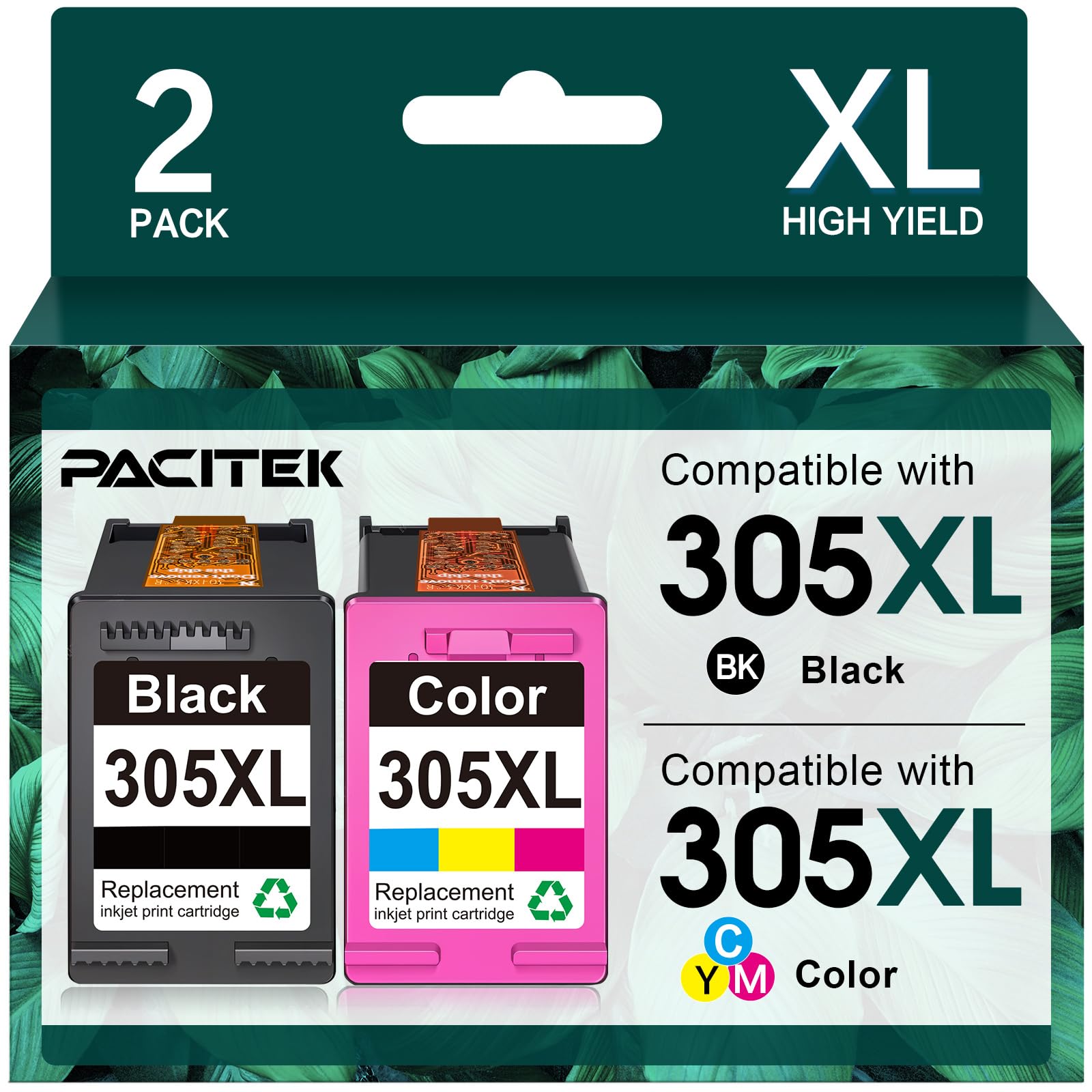 305 XL Patronen Ersatz für HP 305 Druckerpatronen XL Schwarz und farbig für HP DeskJet 2820E 4220E 2700 2720E 4120E 2720 2800E 4100 2710 Envy 6020E 6000 6032E 6420E 6010 6020 6400 6032 (2-Pack)
