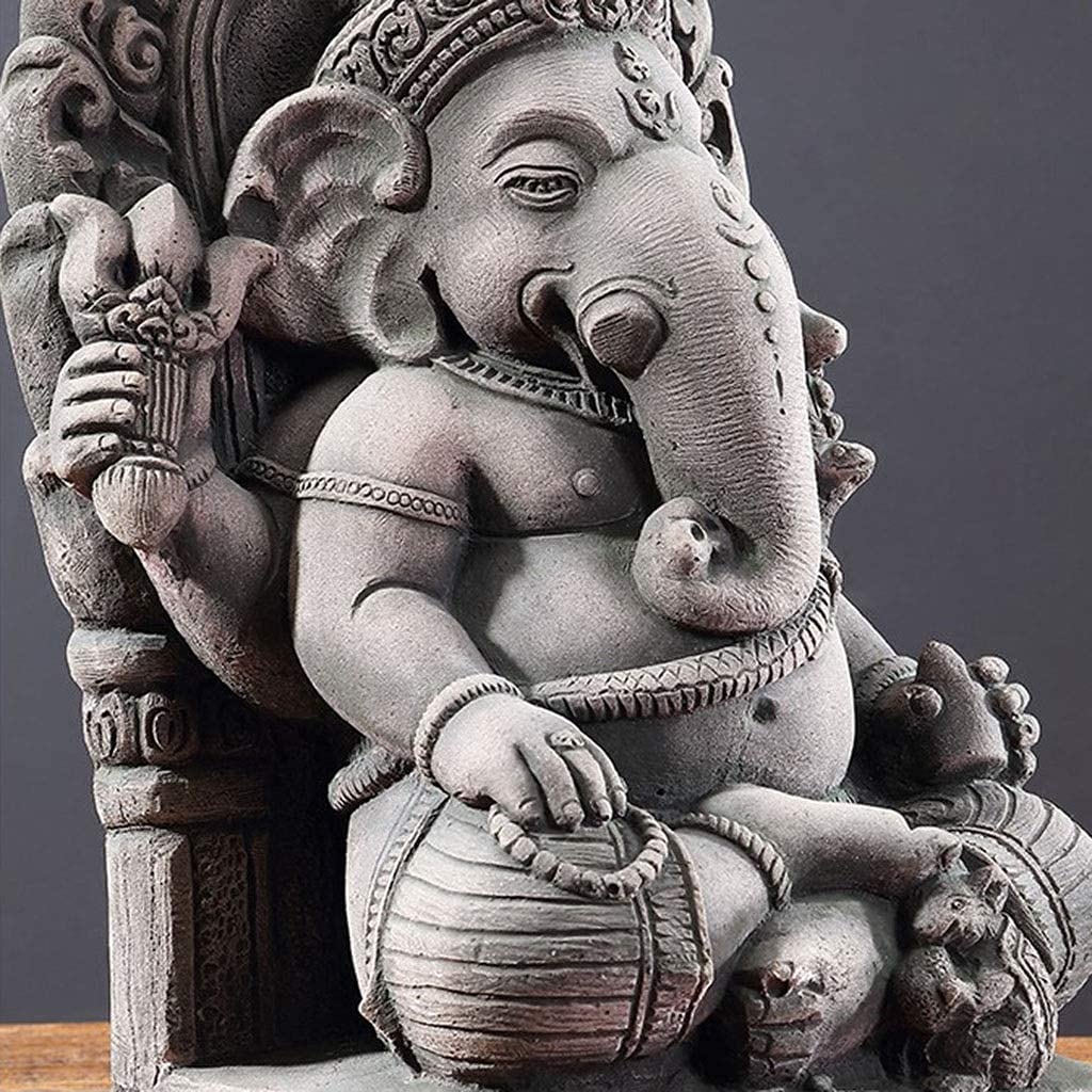 Amazon.co.jp: 工芸品の彫刻 置物 タイの神像ガネーシャ仏像樹脂彫刻