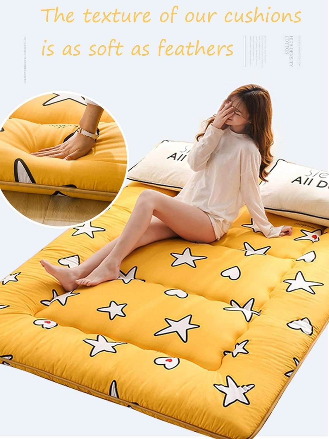 Japanische Matratze Sommer Schlafen 10cm Dick Rollbare Klappmatratze Boden Schlafsofa Doppelbett Schlafmatratze Weiche Futon-Tatami-Matte (Color : D, Size : 100 x 200 cm(39 x 79 inches))
