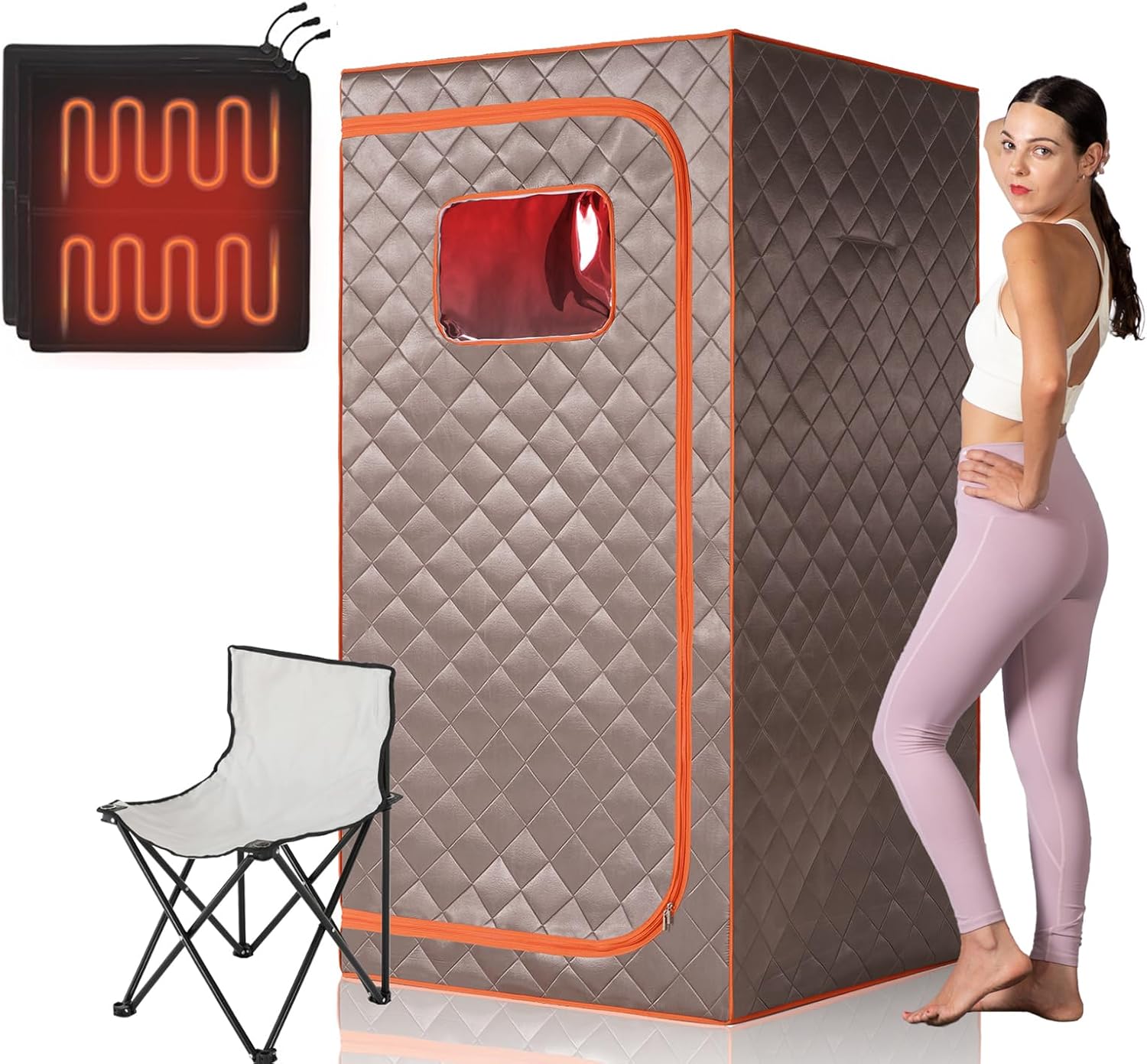 Portable 1-2 Personl Infrared Saunas for Home, Full Spectrum Infrared Sauna, Full Size Large Space Spa, 2 Portable Upgrade Chair, Oversize Full Body Home Sauna Spa for Relaxation & Detox