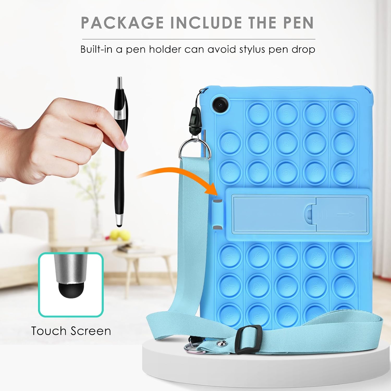 DETUOSI Silicone Case for Samsung Tab A11 Plus 11"/A9+ Plus, Sky Blue image 5