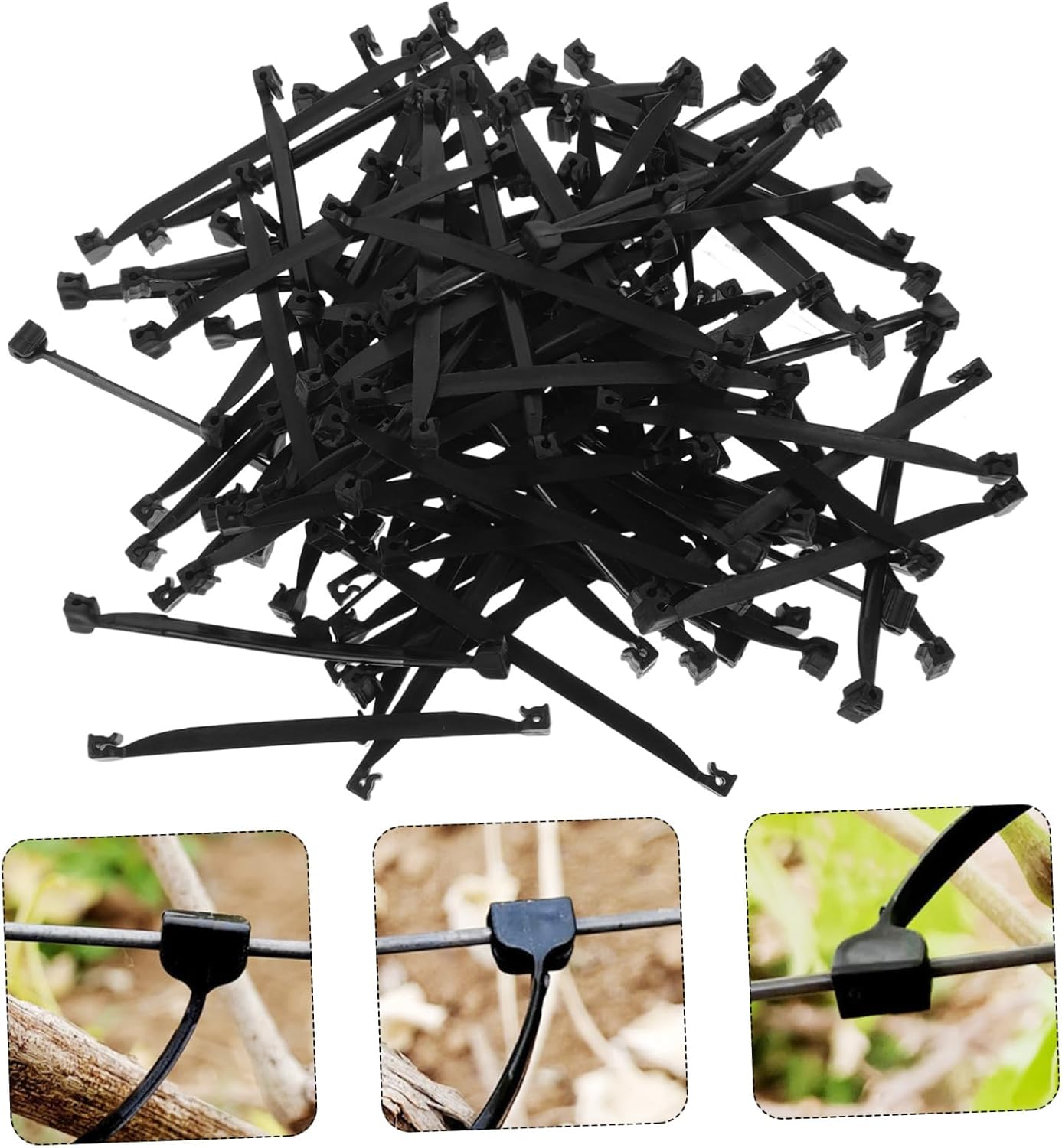 1bag Garden Plant Clip Green Branch Tie Branch Card Sturdy Vines Fixing Clamp for Outdoor