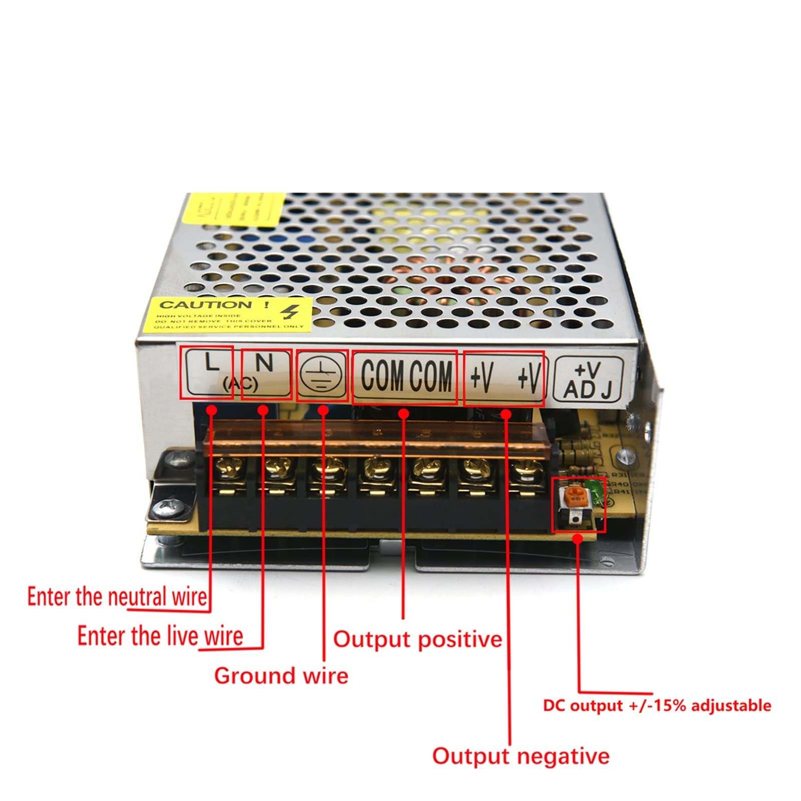 Transformador de iluminación CA a CC 12v 5v Fuente de alimentación conmutada 5A 10A 15A 20A 30A Interruptor de Tira Adaptador de Controlador LED(12V 5A 60W)