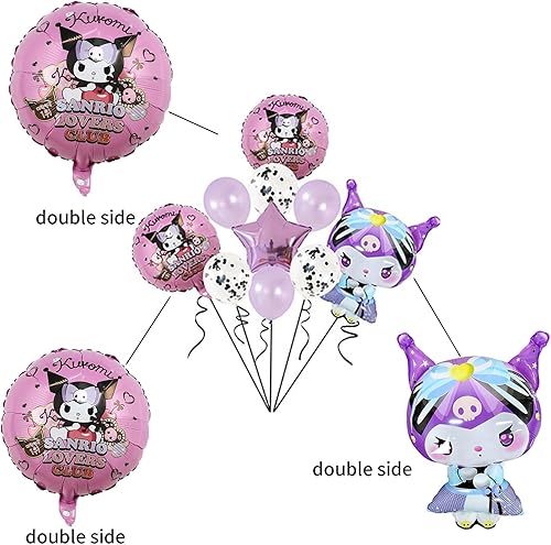 Miniatura 2 de 20 globos de decoración de fiesta de anime, globos de doble cara de material de película de aluminio, suministros de fiesta temática de anime,