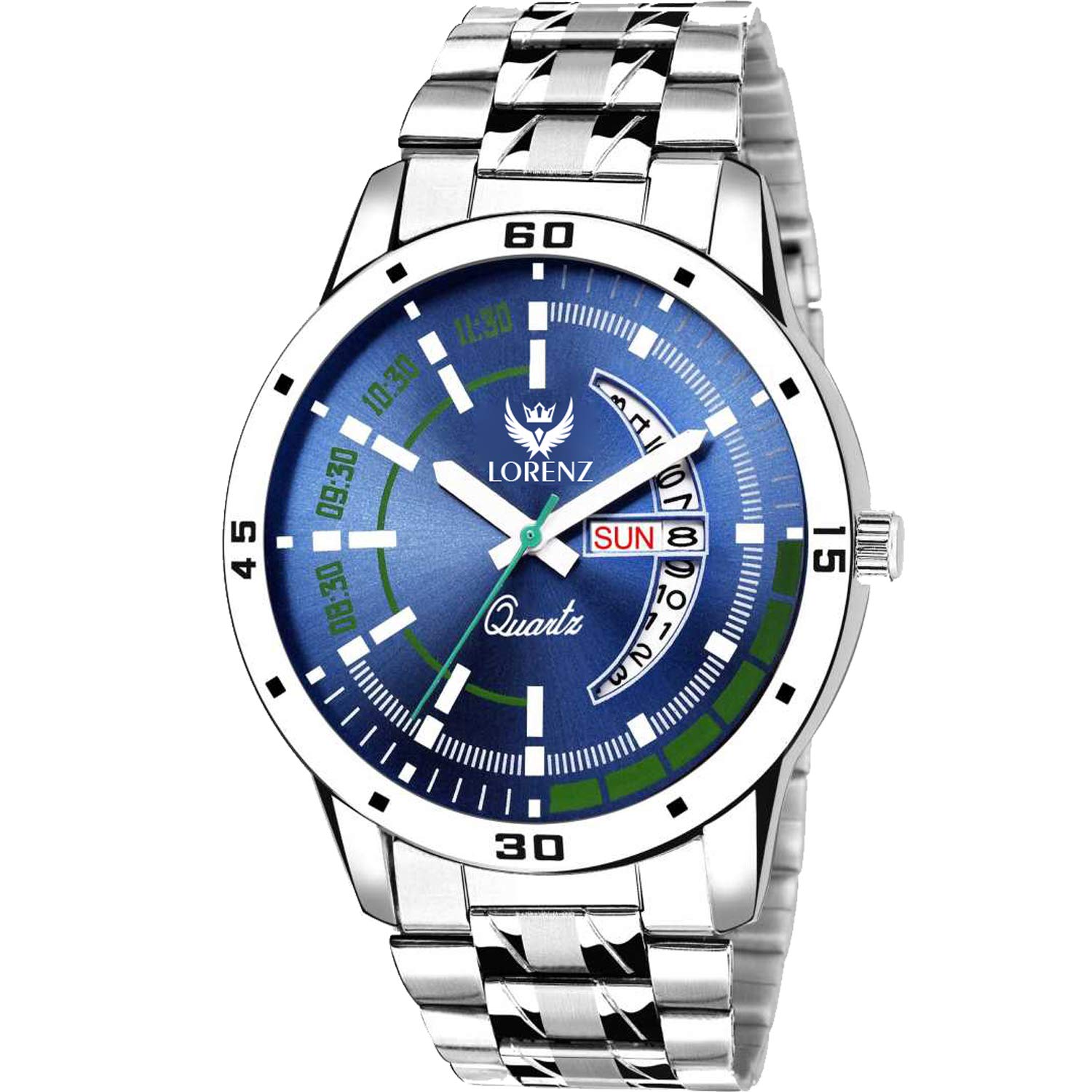 LORENZ Stainless Steel Day and Date Watch for Men | Watch for Boys - MK-2042W (B07PVPLSTB) Amazon Price History, Amazon Price Tracker
