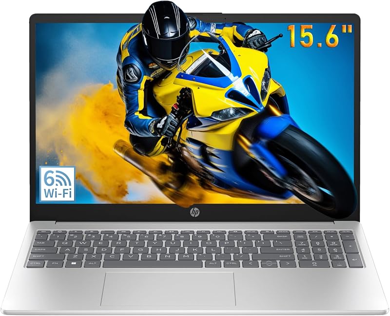 HP 15.6" Pavilion Laptop Computer PC, Intel N100 (16GB RAM, 256GB SSD) Lifetime Office 365, Portable Design & Long Battery Life, for Home Daily use, Windows 11 Home, Silver