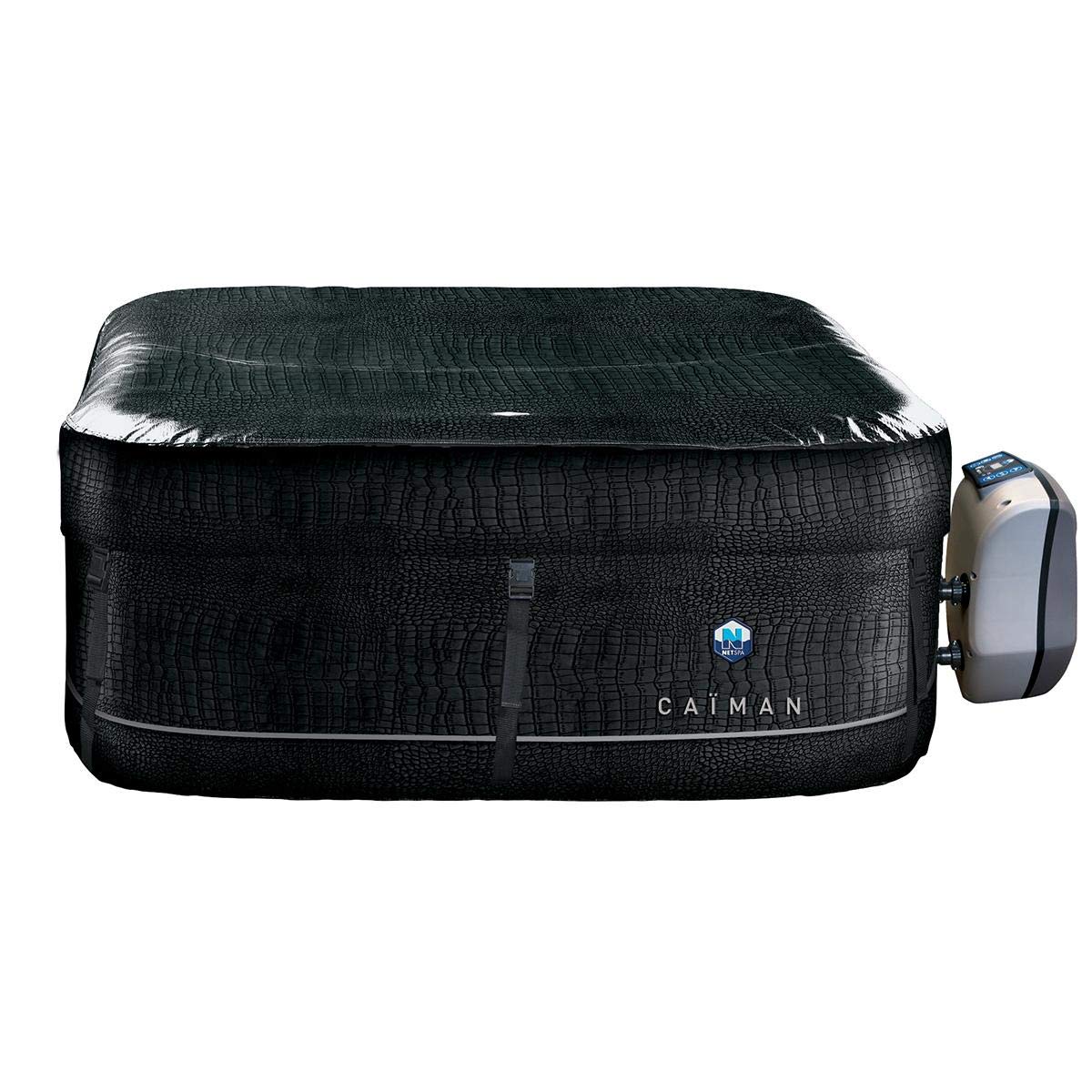 Netspa Spa Gonflable Caïman Carré 4 Places Esterna, Nero