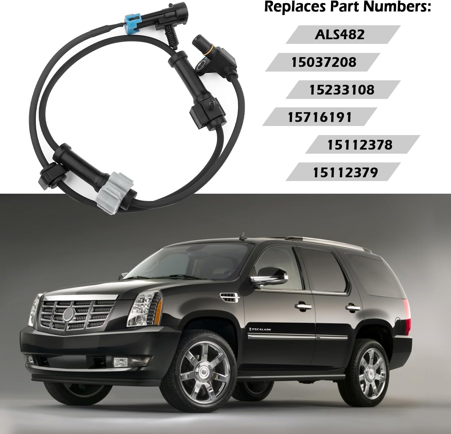 ABS Wheel Speed Sensors Left & Right,Automotive Replacement Anti-Lock Brake Speed Sensors Compatible with Chevrolet/Cadillac/GMC,ABS Sensor Front Car Accessories OEM#ALS482,15037208