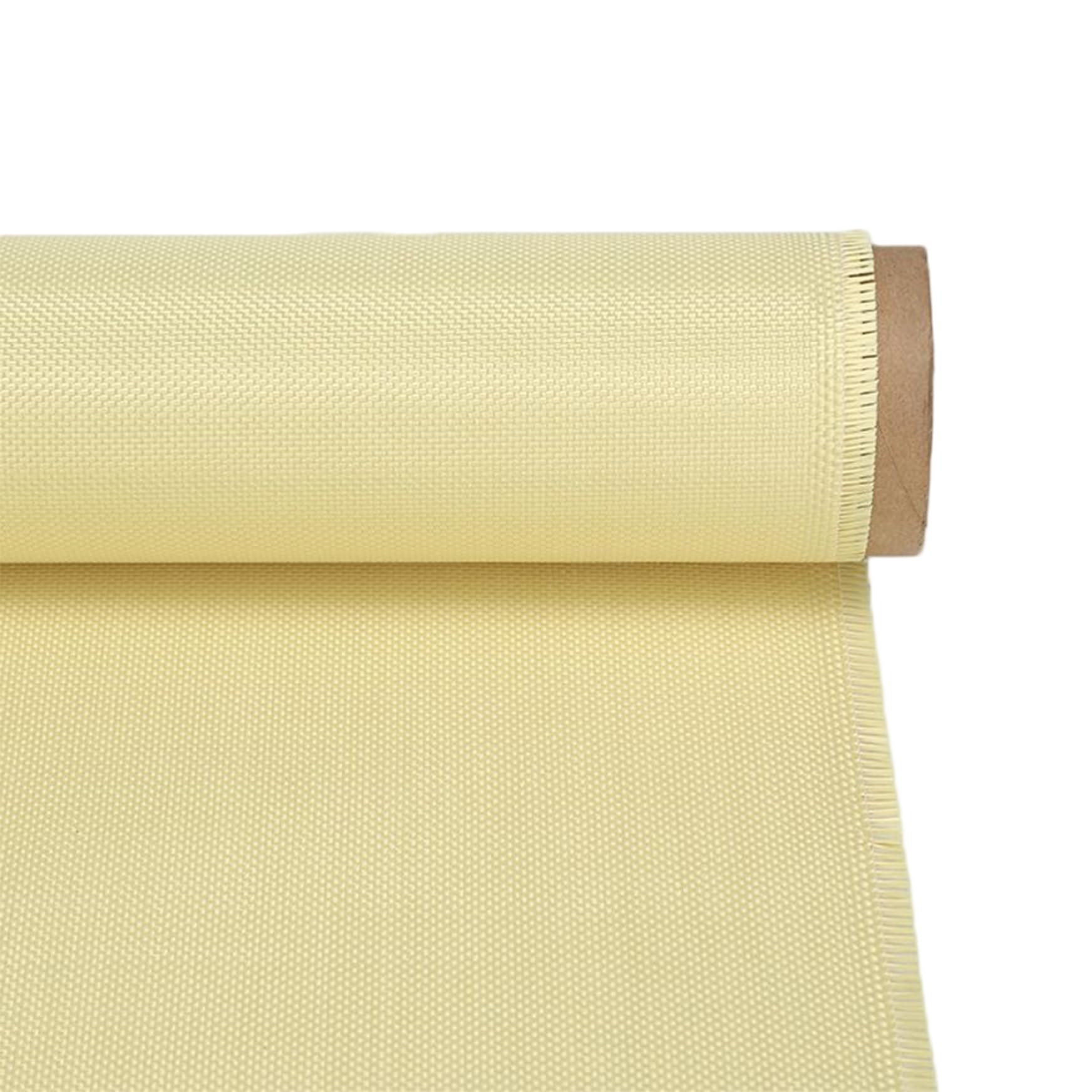 Tissu Kevlar plié 1m x 1m, feuille de Kevlar 1000D 200G, tissage uni en aramide, tissu jaune résistant aux coupures, haute résistance