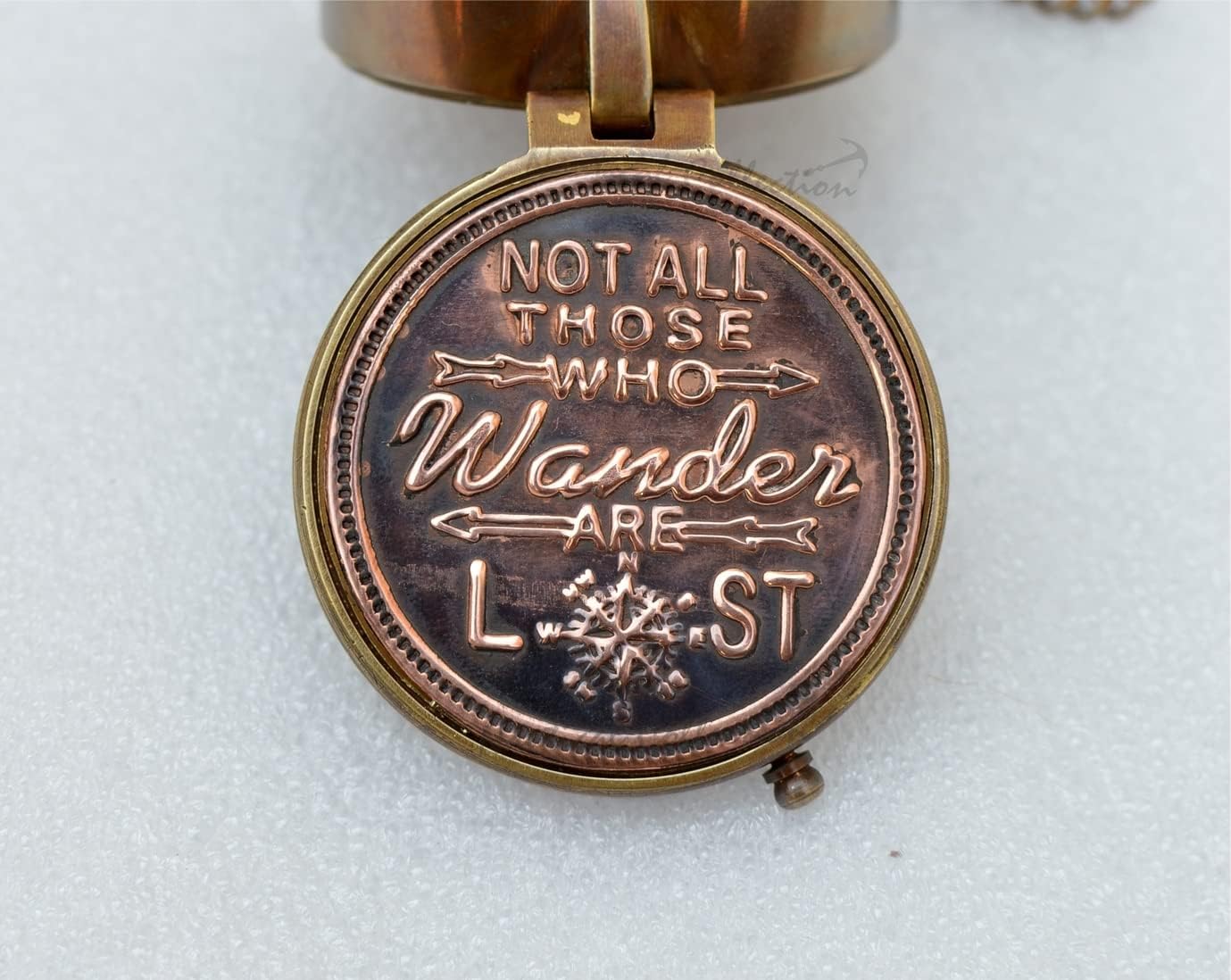 NAUTICAL COLLECTION Not All Those who Wander are Lost' Quote Engraved Compass with an Impressive Hand Stitched Leather case | Unique Gifts for Son, Father, Love, Partner, Spouse, Fiancé.