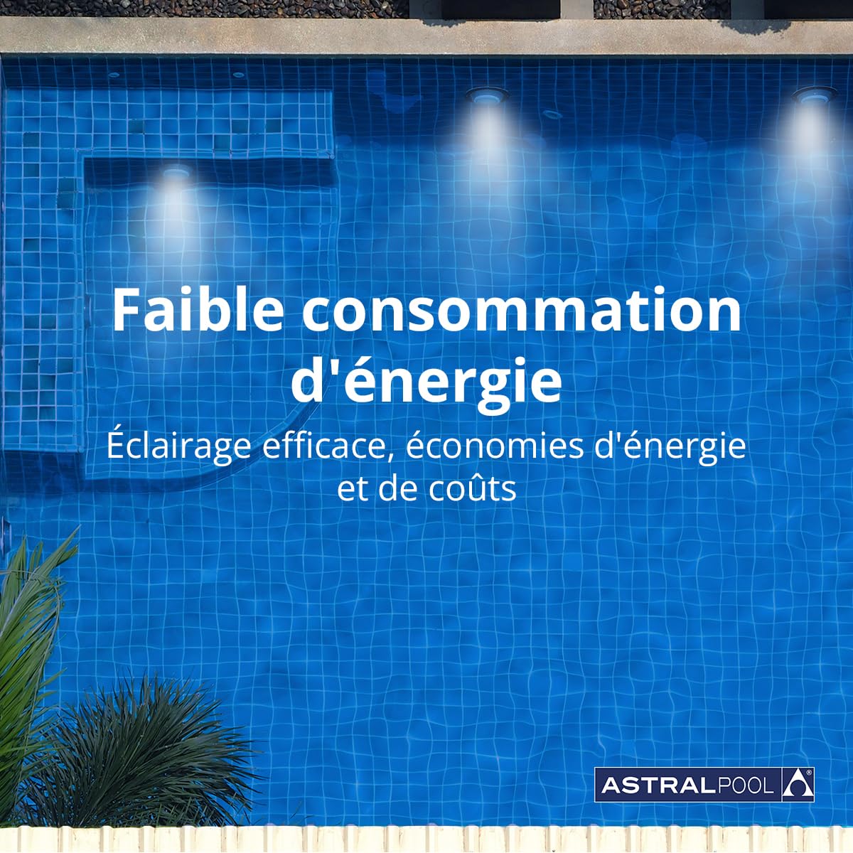 Projecteur de lumière LED blanche pour piscine sous-marine PAR56 - 14,5 W (20 VA) - Faible consommation d'énergie - Éclairage puissant pour piscines AstralPool