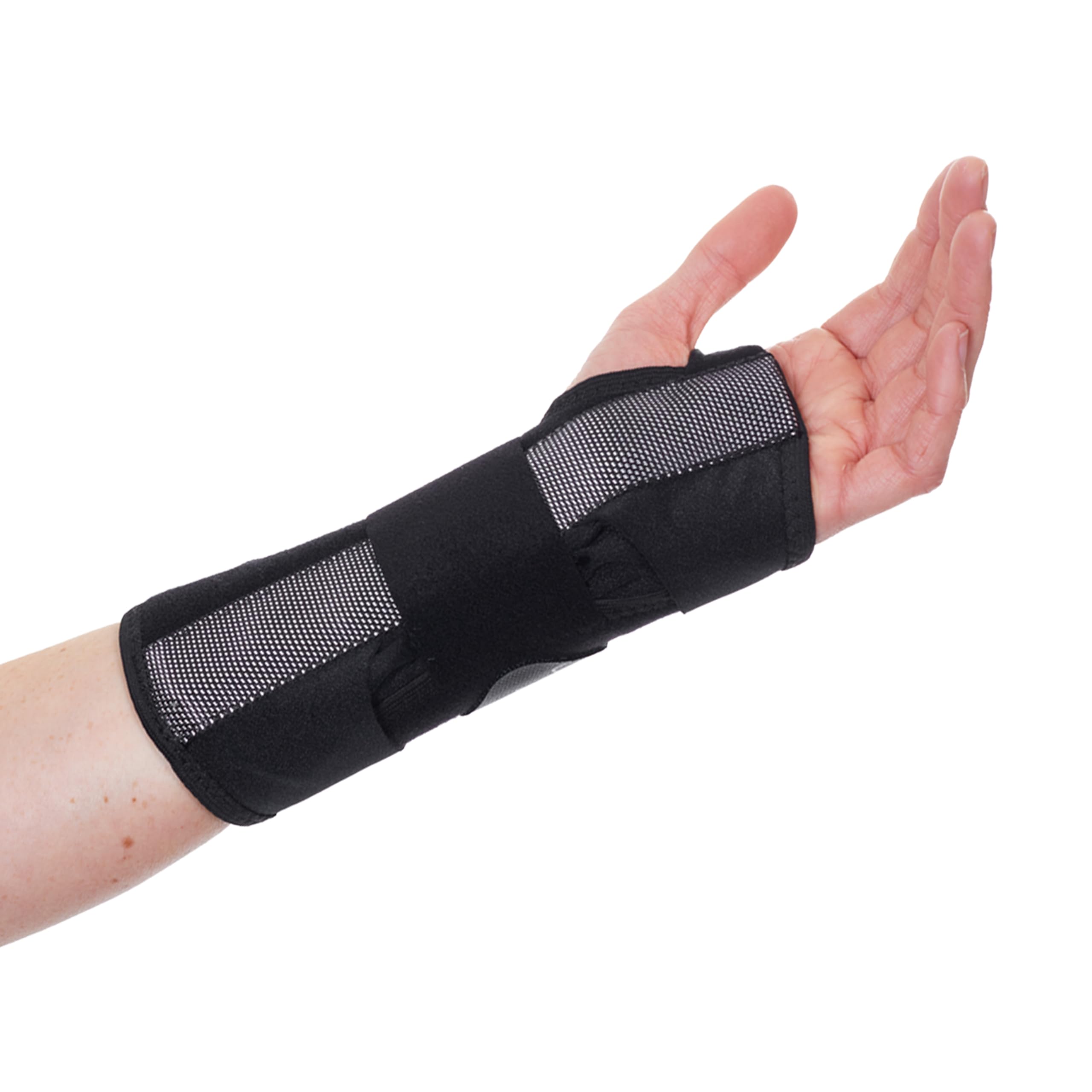 BIOSKIN Abrazadera de 8 pulgadas muñeca Dp3 - hipoalergénico soporte para túnel carpiano, tendinitis y dolor de la artritis Negro (XS-S) Left