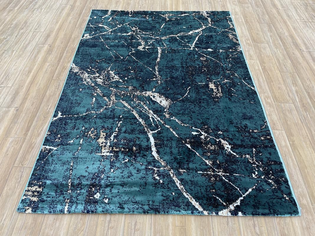 ARF Art Collection Abstract Modern Classical Design Super Soft Premium Qaulity Carpets Highest Density Silk Carpets for Home Living Room Bedroom & Hall Size Size 5x7 Feet Color Multicolor-image-35