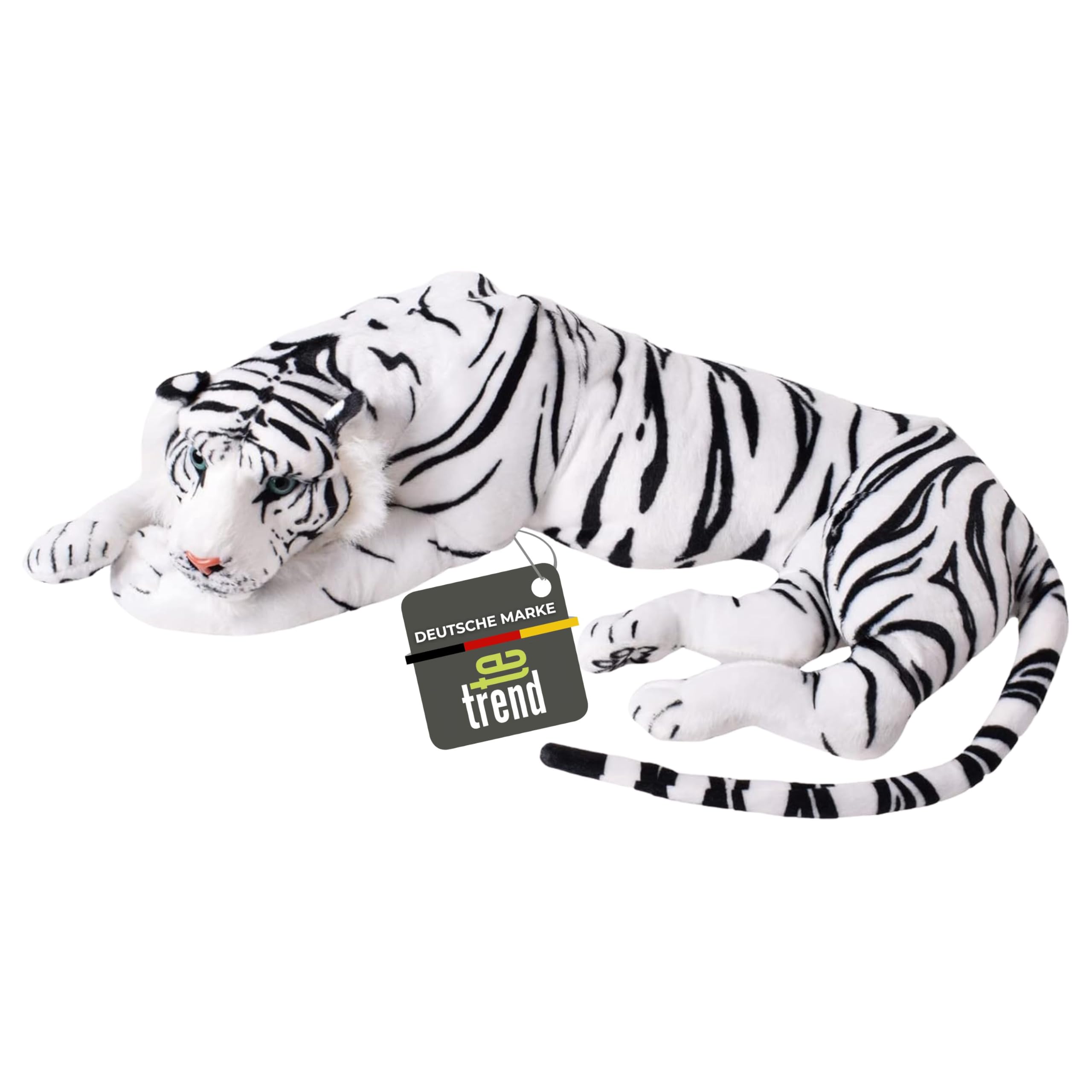 TE-Trend Peluche de Tigre XL, 90 cm, Gigante para Aventuras imaginativas, Gran Juguete y decoración, Peluche para niños y Adultos, Tigre Gigante, XXL