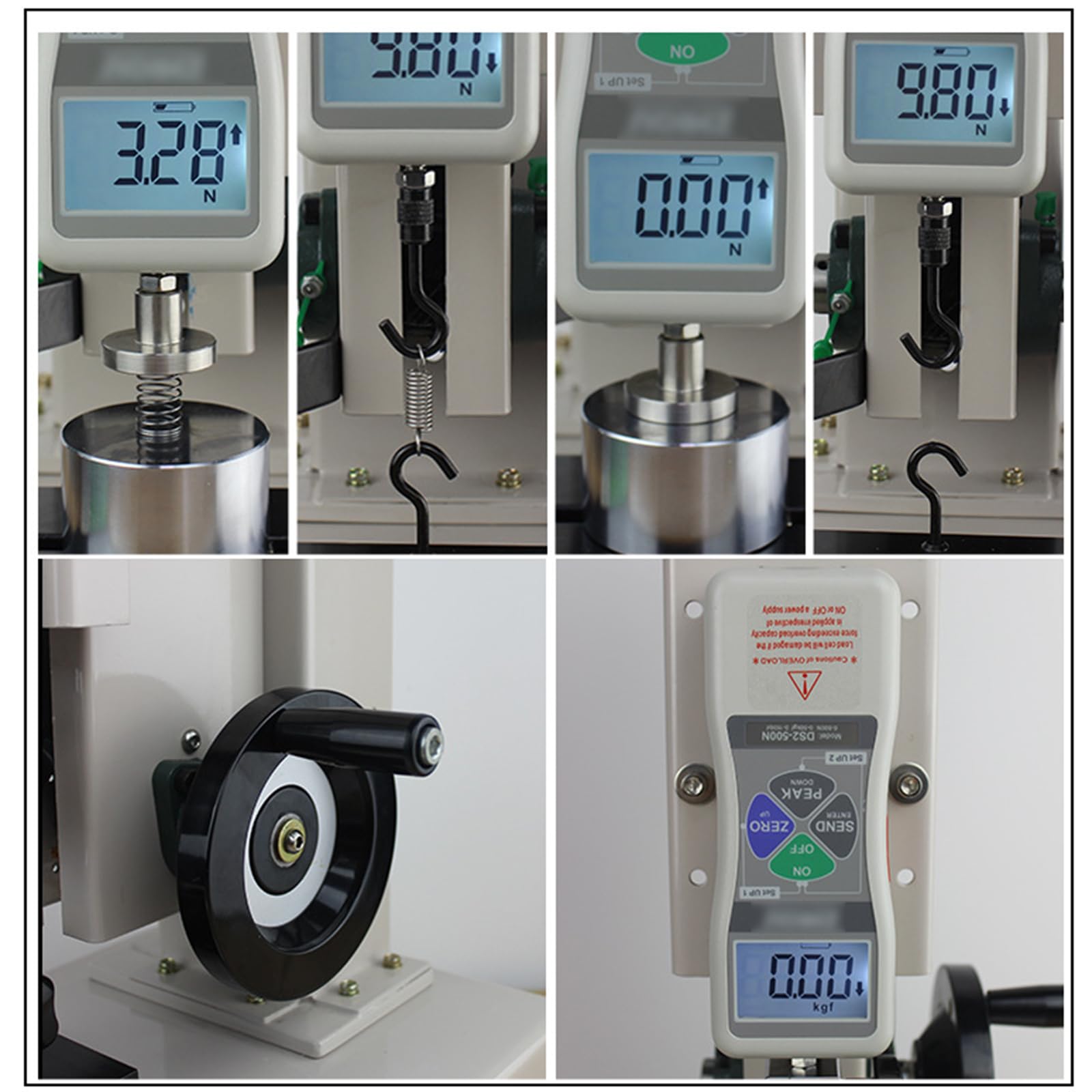 Manueller Push-Pull-Prüfstand, 500N Digitales Push-Pull-Messgerät, Radbetrieben, Hub 200 Mm, Mit Digitalem Lineal, USB-Datenausgang, Für Laborspannungstests